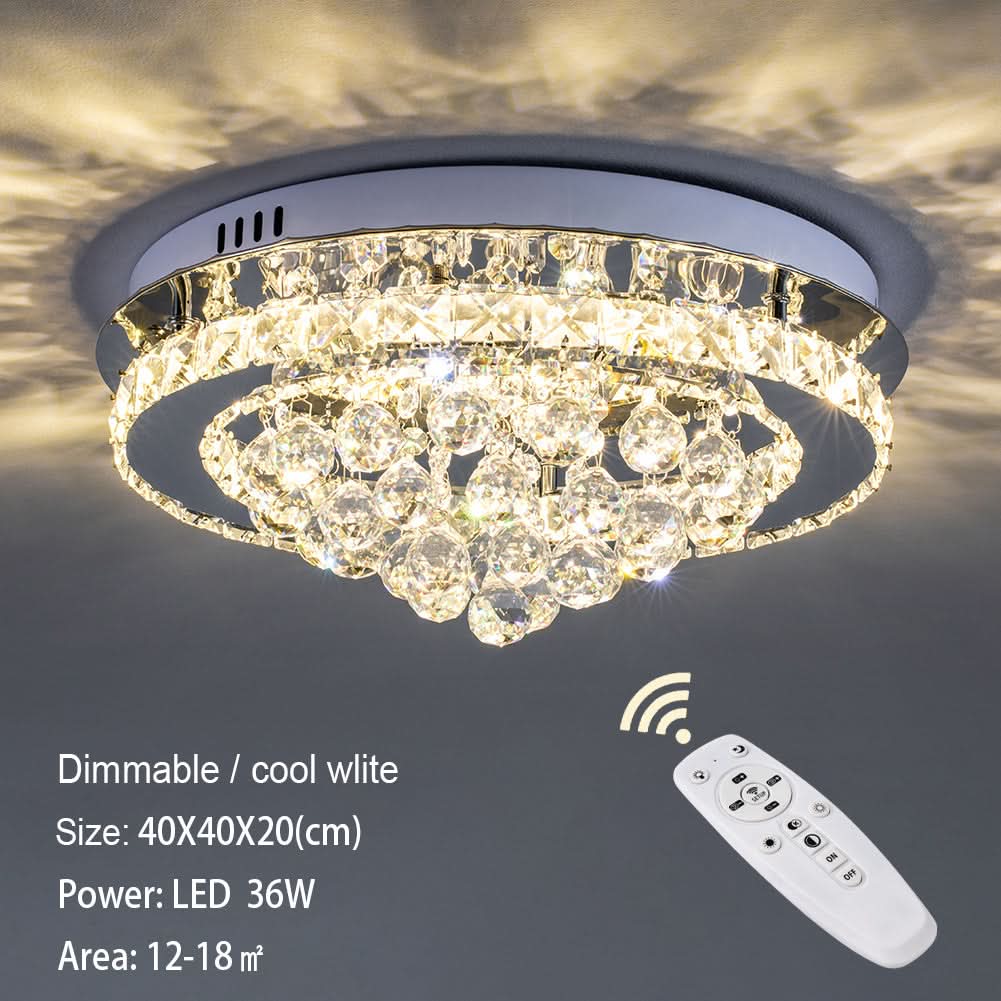 LED Ceiling Light Chandelier Lamp with Crystal Droplets