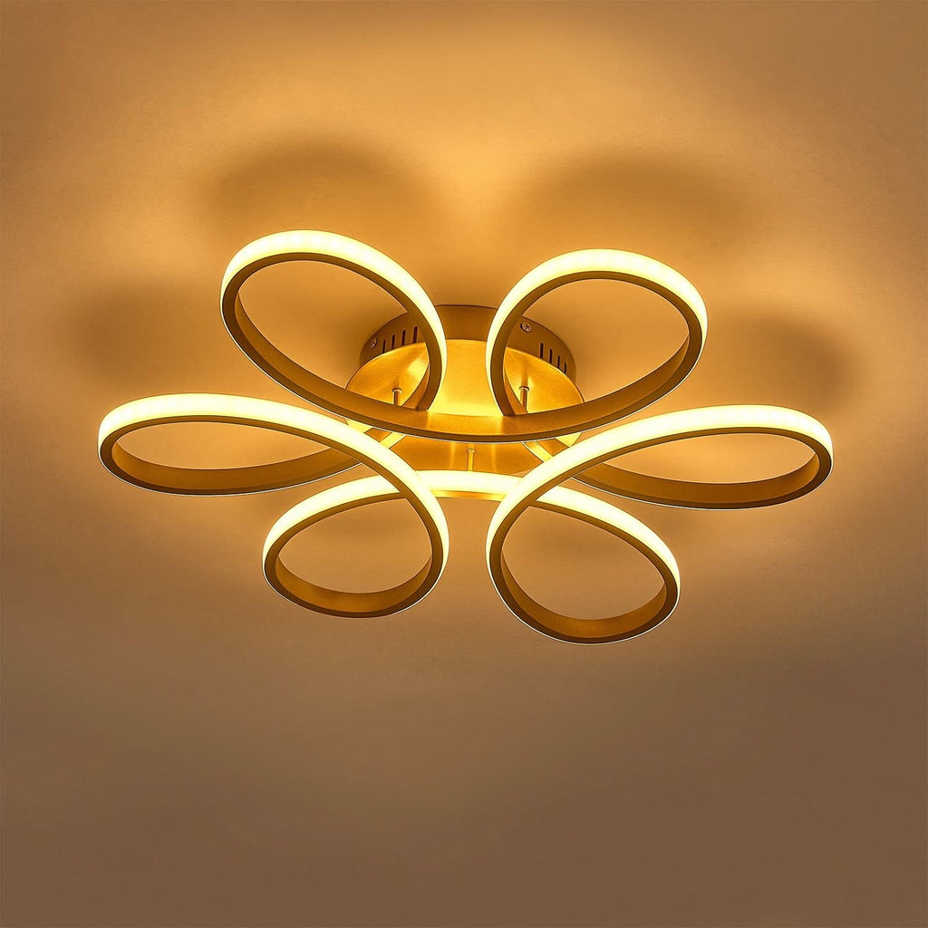 Golden Frame Modern Cool White LED Chandelier Ceiling Light
