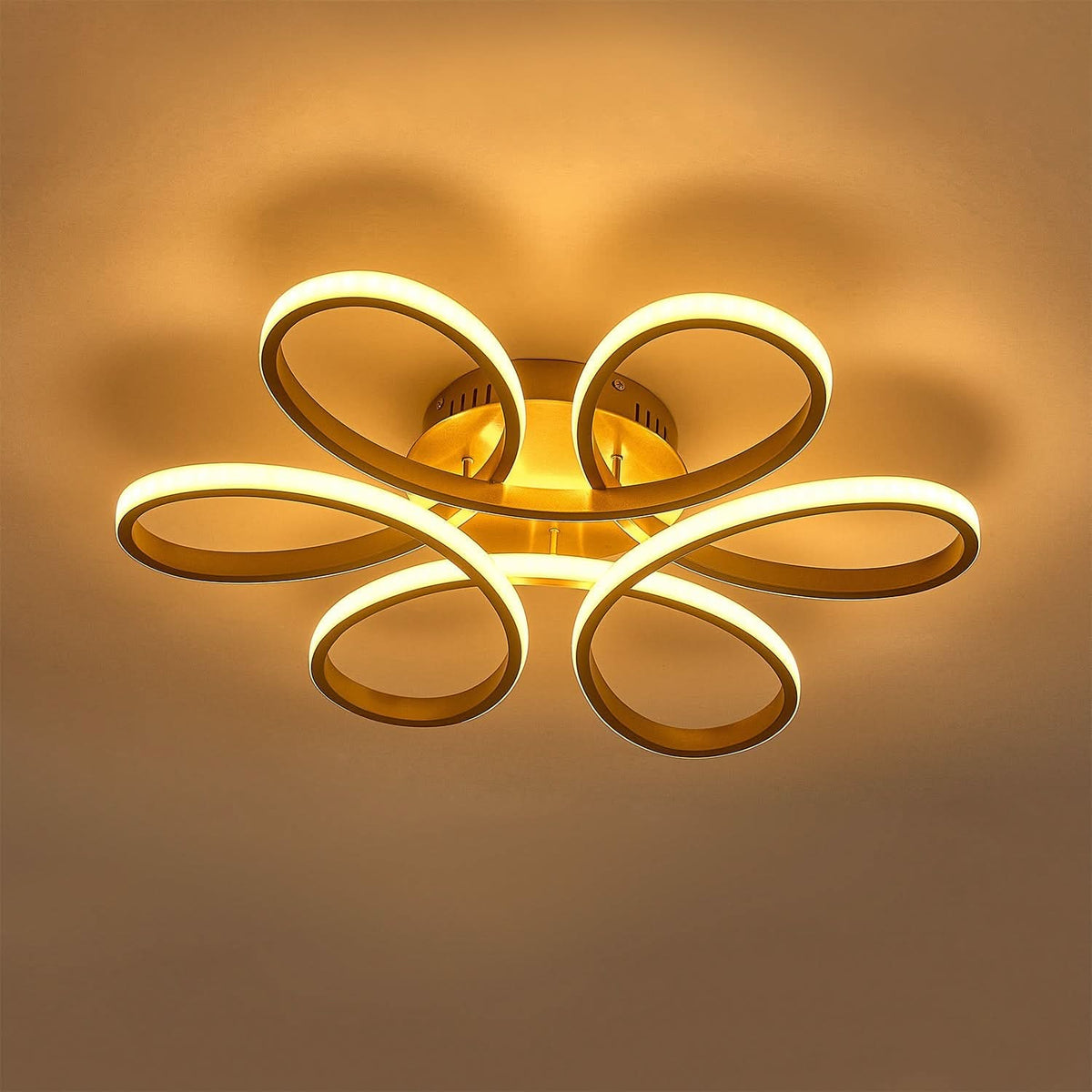 Golden Frame Modern Cool White LED Chandelier Ceiling Light