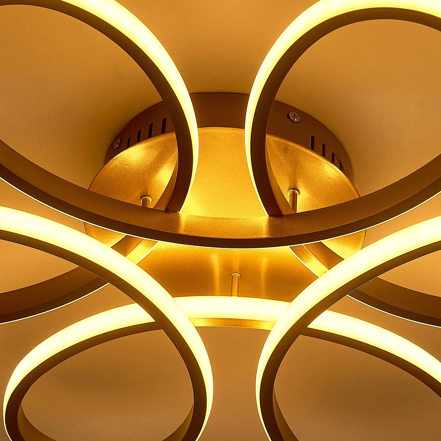Golden Frame Modern Cool White LED Chandelier Ceiling Light