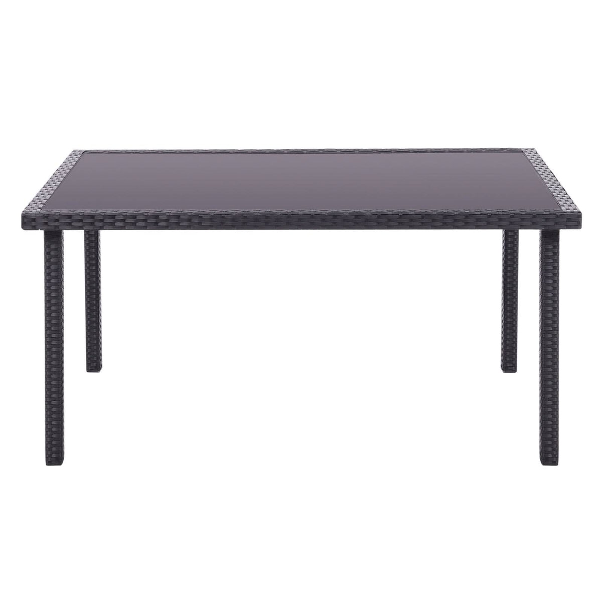 150cm Width Garden Dining Table Patio Outdoor Rectangle Table Black/Brown