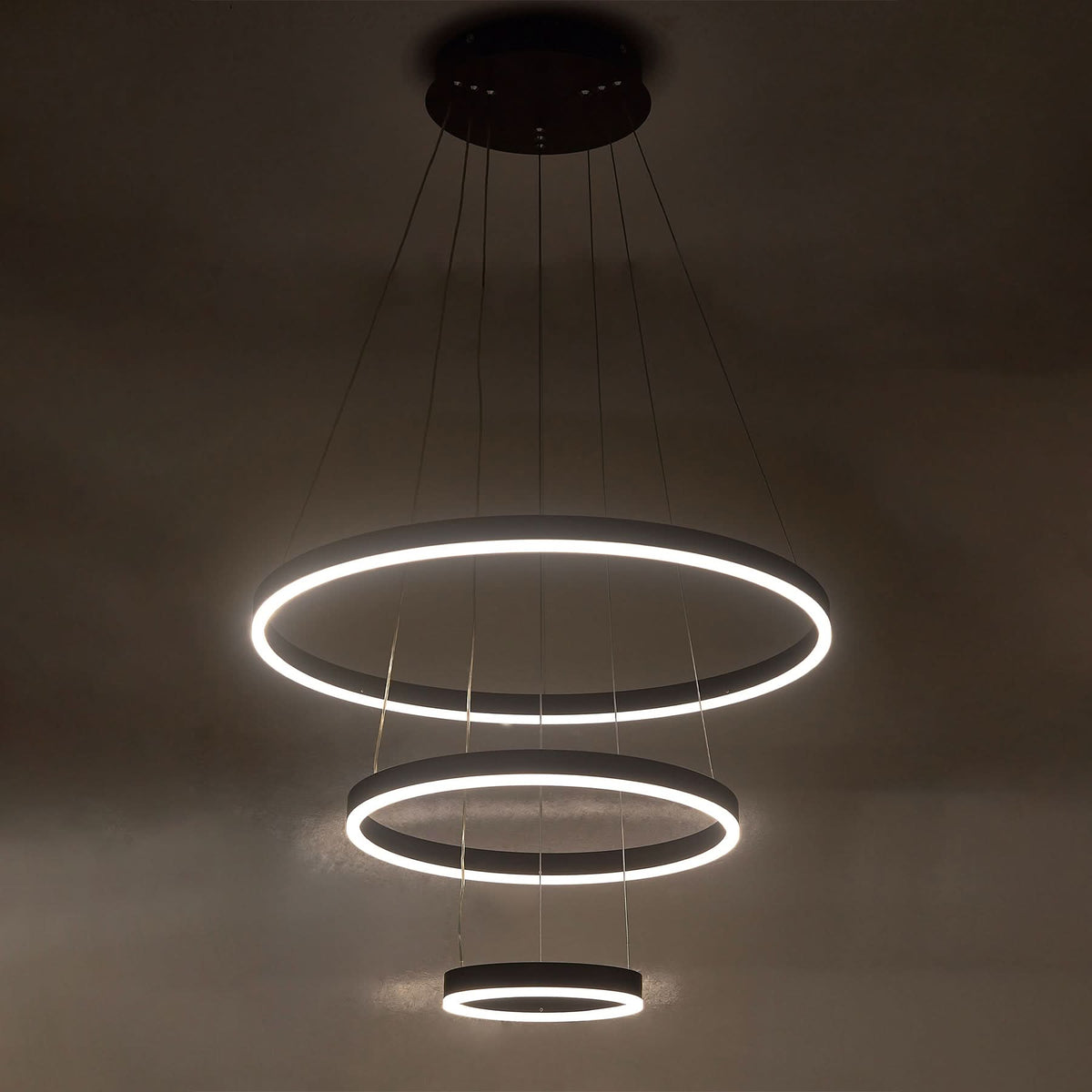 Modern 3 Ring Aluminum Round Hanging LED Pendant Light