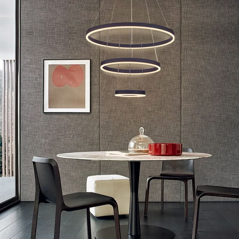 Modern 3 Ring Aluminum Round Hanging LED Pendant Light