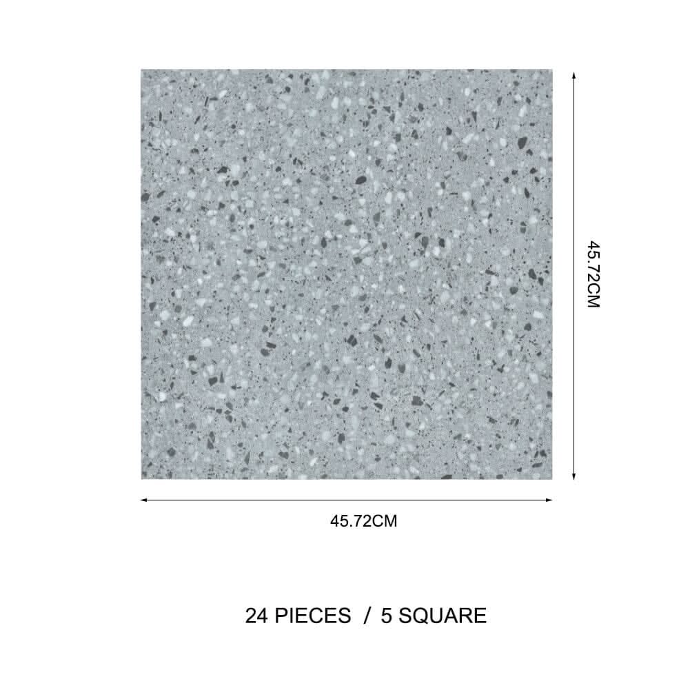 Set of 24 Peel and Stick PVC Granite Floor Tile
