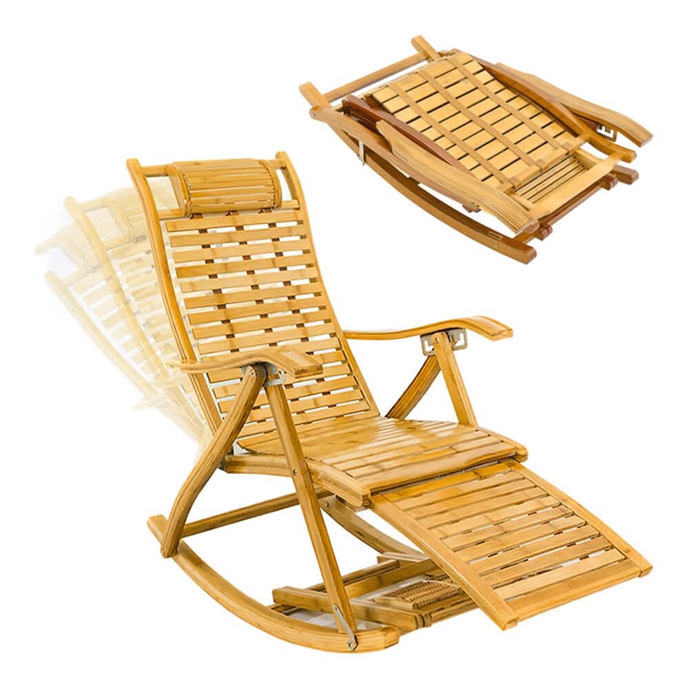 Bamboo Rocking Chair Foldable Recliner