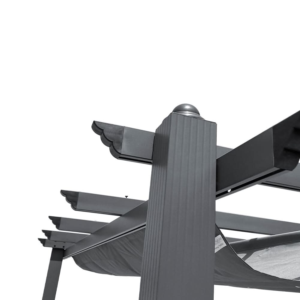 9ft Wide Aluminum Pergola for Patio Deck Outdoor Horizontal Pulling Square Pergolar