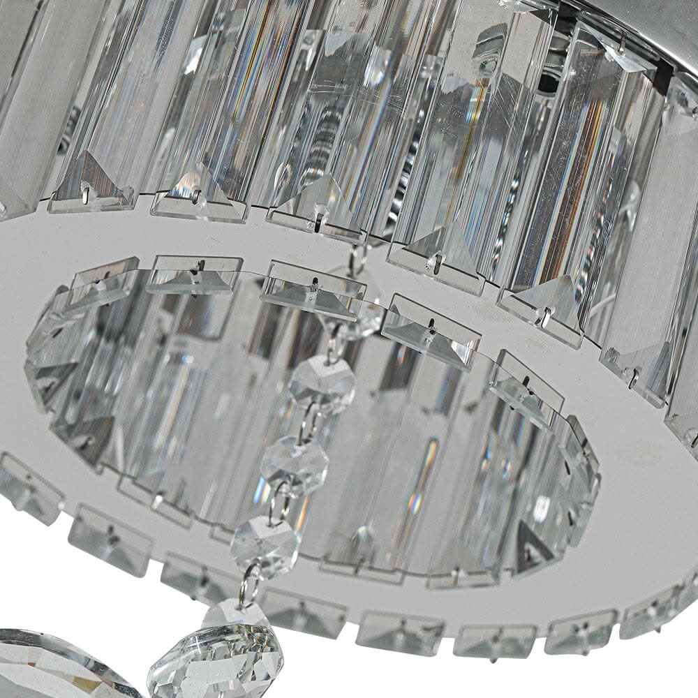 Modern Round Crystal Ceiling Light with Crystal Pendant