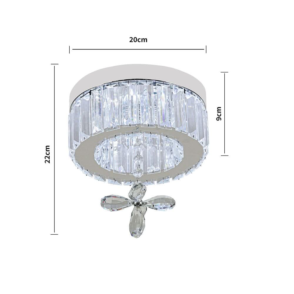 Modern Round Crystal Ceiling Light with Crystal Pendant