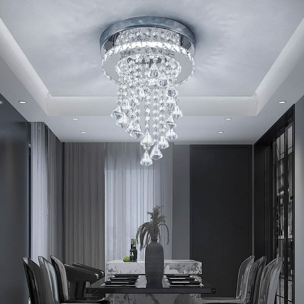 Modern Crystal Ceiling Light with Droplets Cool White