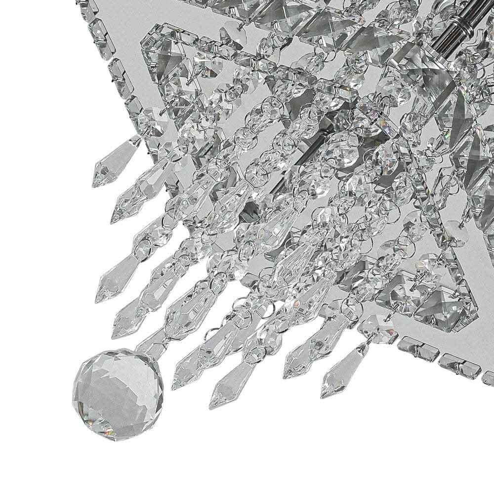 Modern Square Crystal Ceiling Light with Droplets