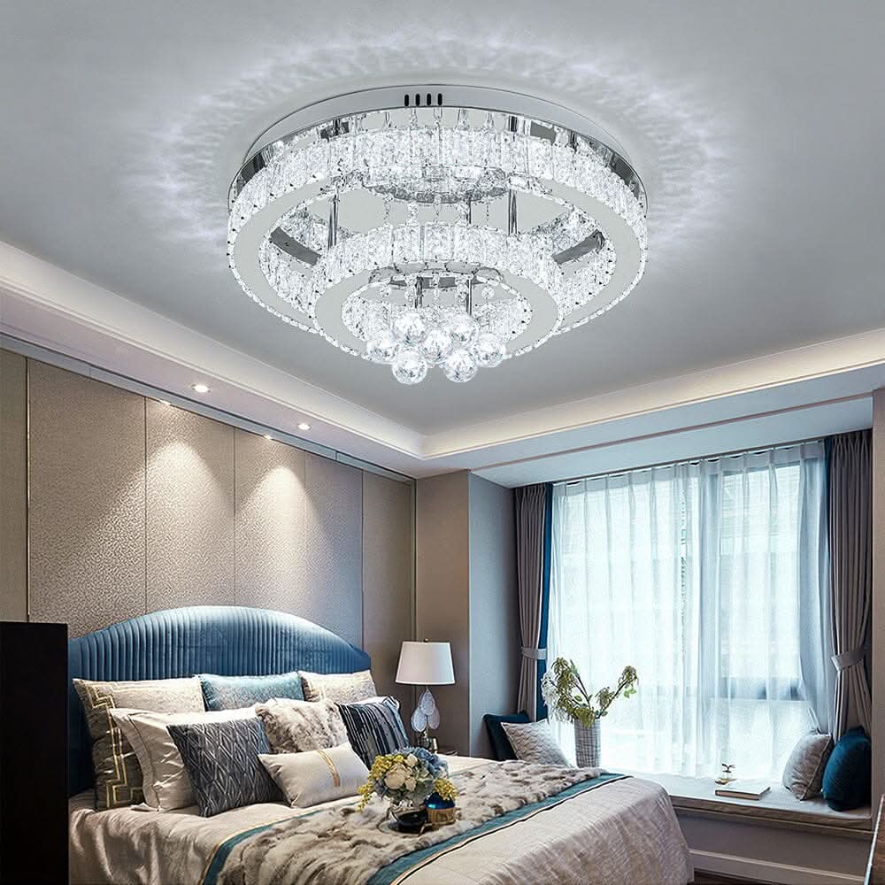 Double Tier Round Crystal Celling Light