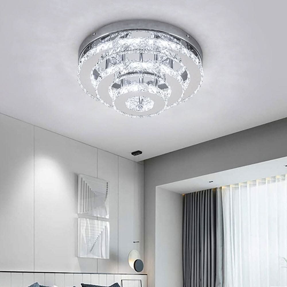 3-Tier Chic Crystal Ceiling Light with Chrome Finish