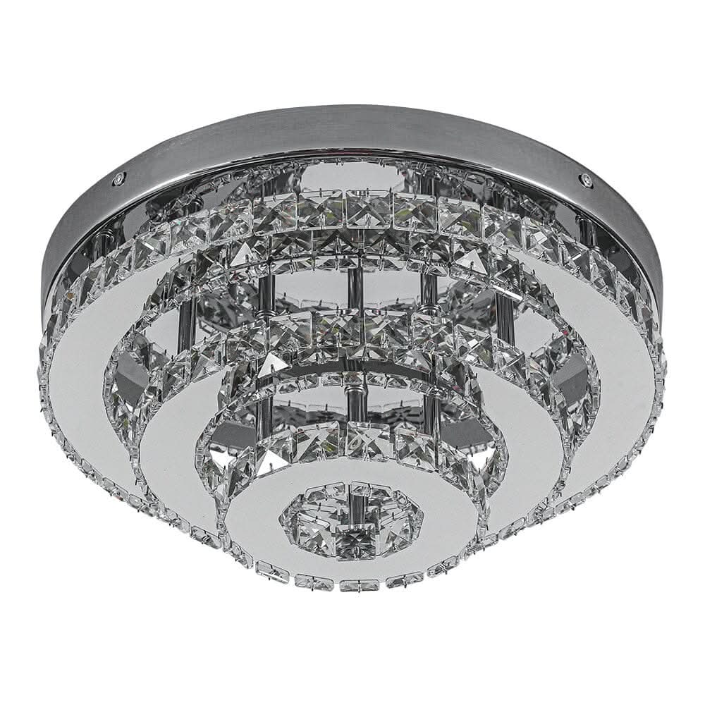 3-Tier Chic Crystal Ceiling Light with Chrome Finish