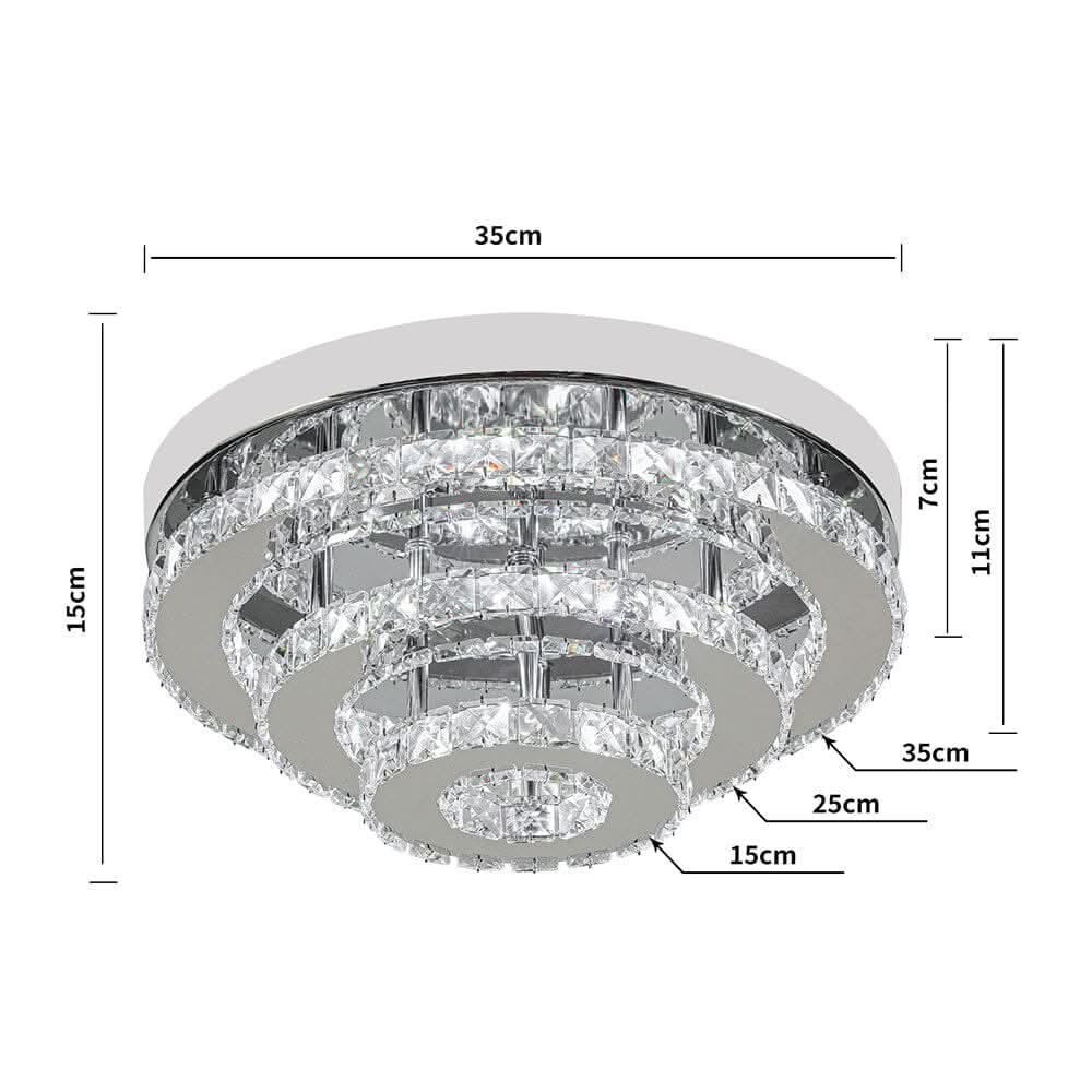 3-Tier Chic Crystal Ceiling Light with Chrome Finish