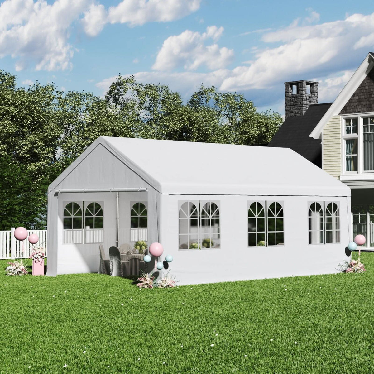 4*6m/4*8m Garden Party Tent with Removable Sidewalls and Doors