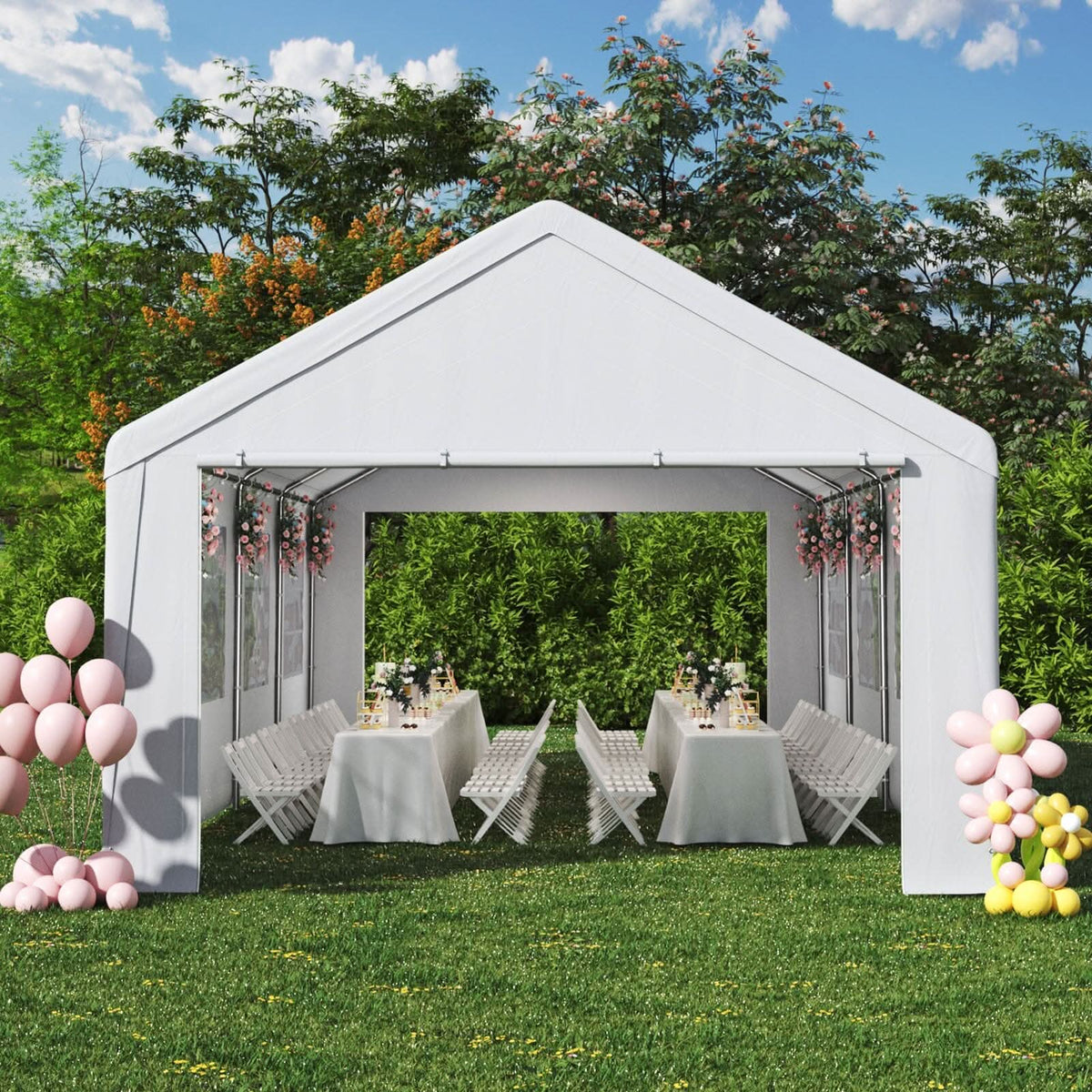 4*6m/4*8m Garden Party Tent with Removable Sidewalls and Doors