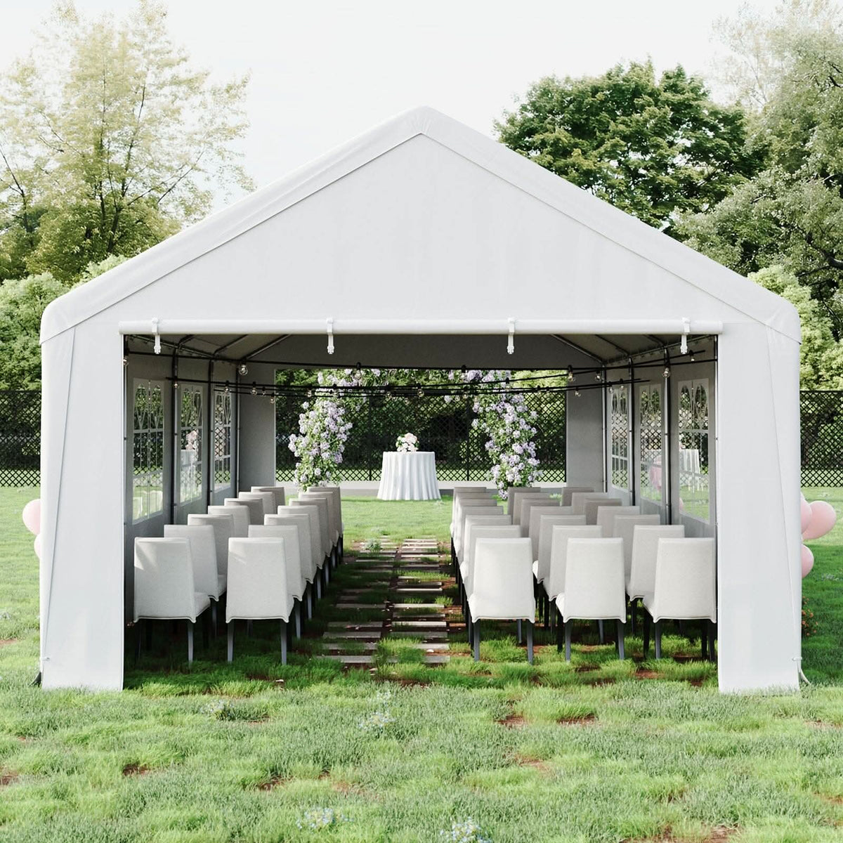 4*6m/4*8m Garden Party Tent with Removable Sidewalls and Doors