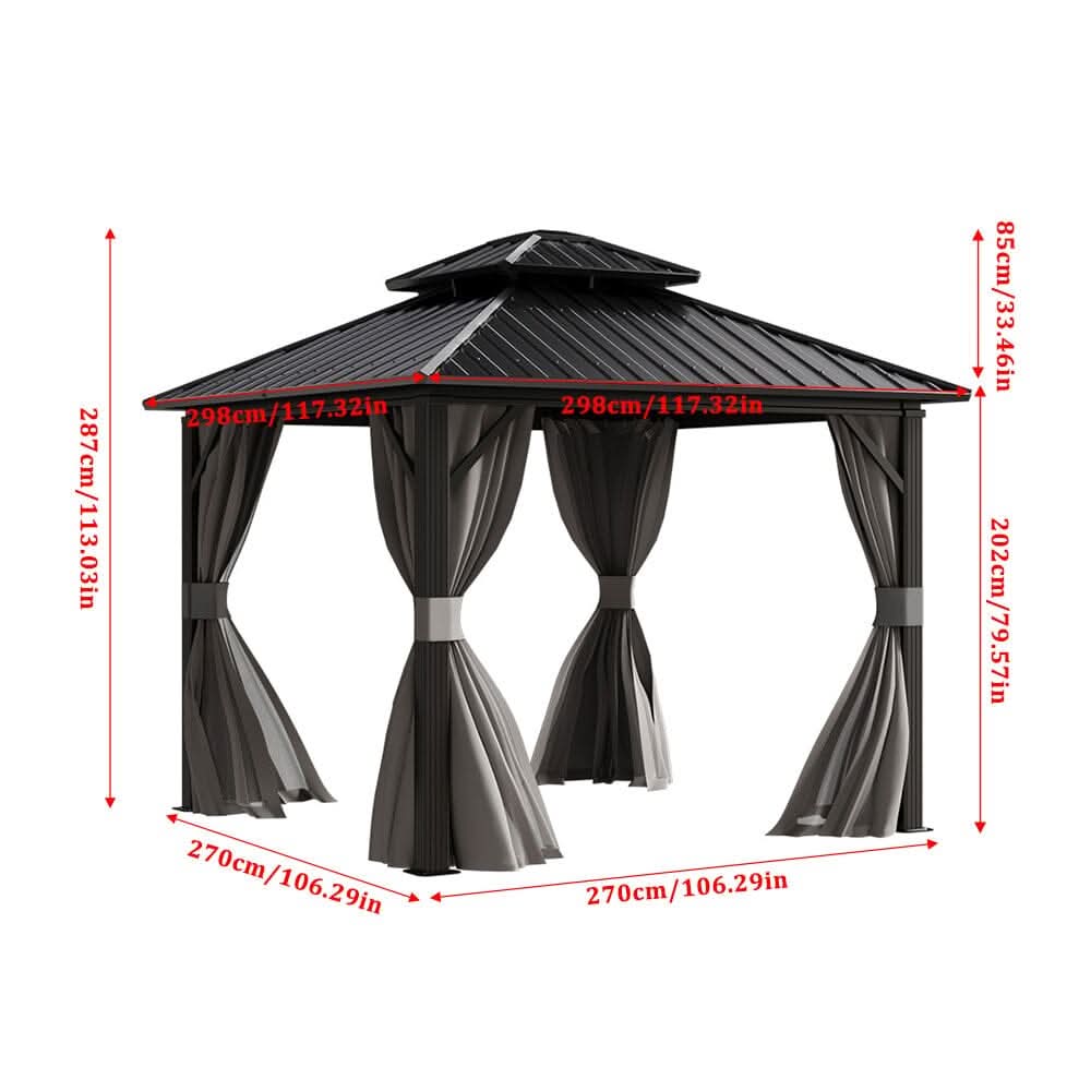 10×10ft/10×12ft Hardtop Patio Gazebo