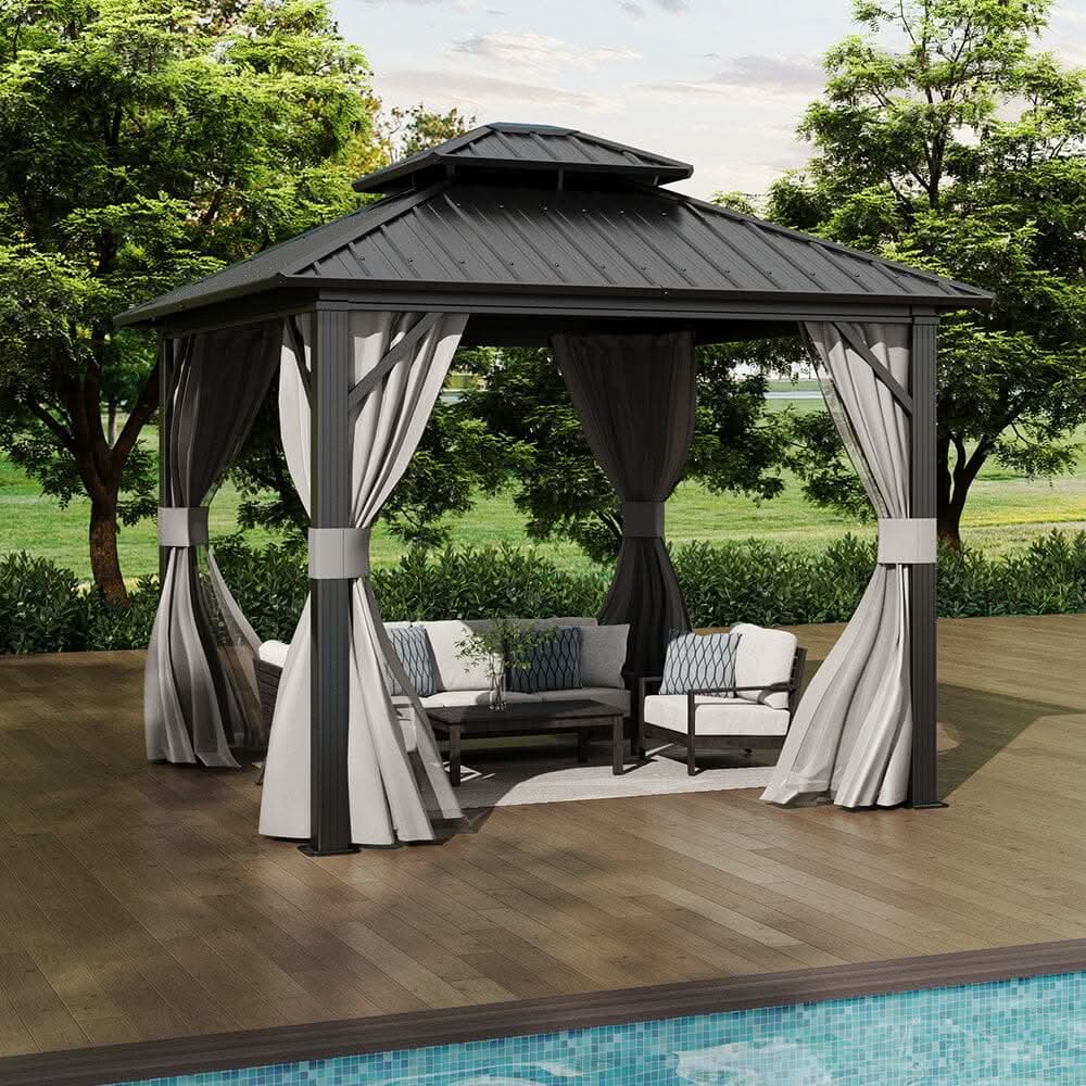 10×10ft/10×12ft Hardtop Patio Gazebo