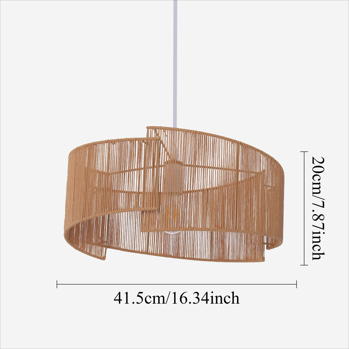 Lightsin Twist  Handwoven Paper Rope Pendant Light for Cozy Living Spaces