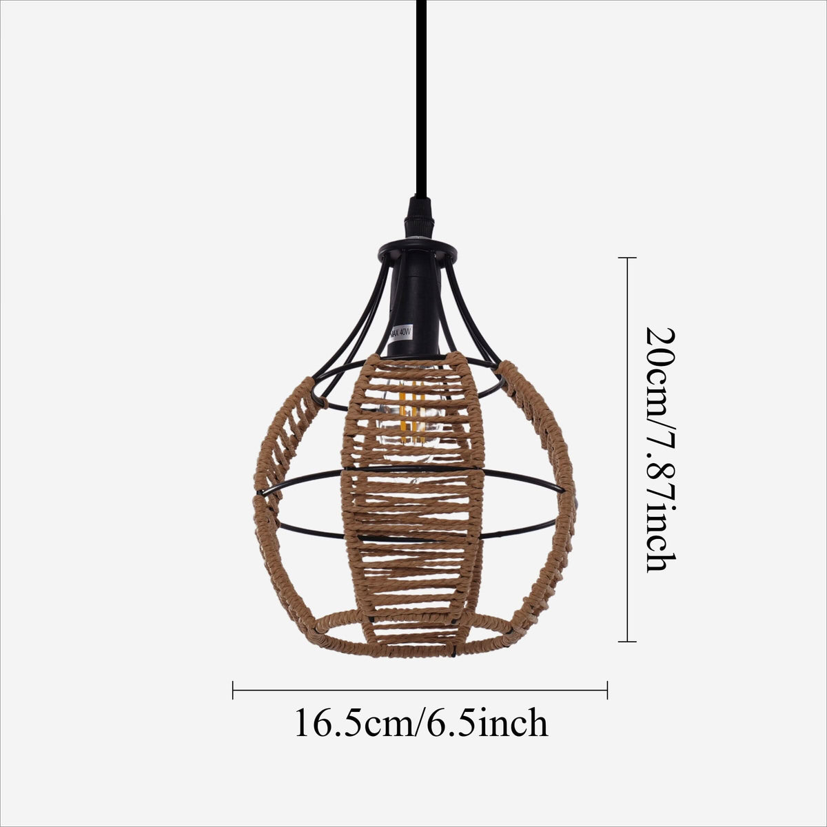 Glyph-Lightsin Woven Paper Rope Pendant Light for Cozy Elegance and Timeless Charm