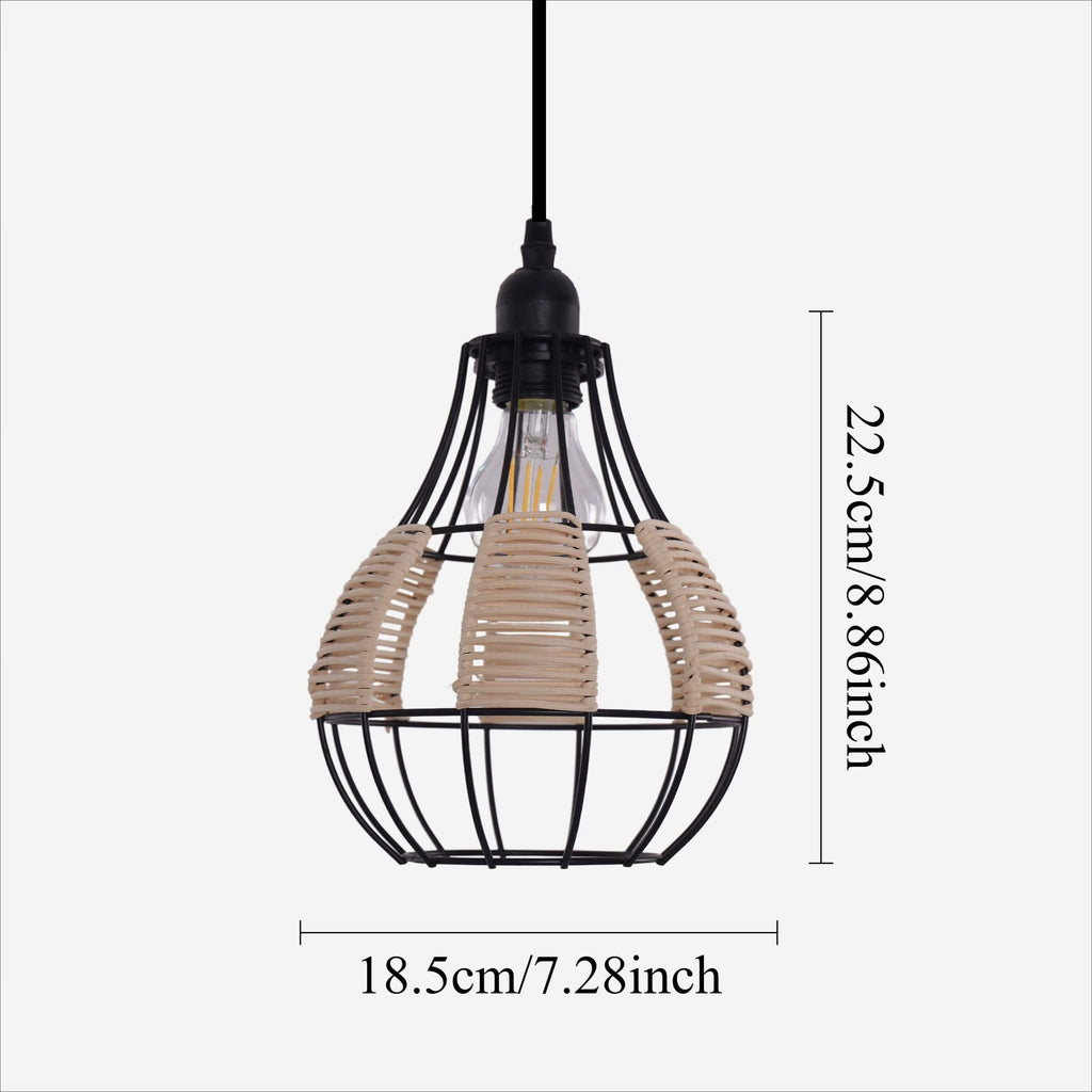 Glyph-Lightsin Basketweave Rattan Pendant Light for Cozy Earthy Elegance