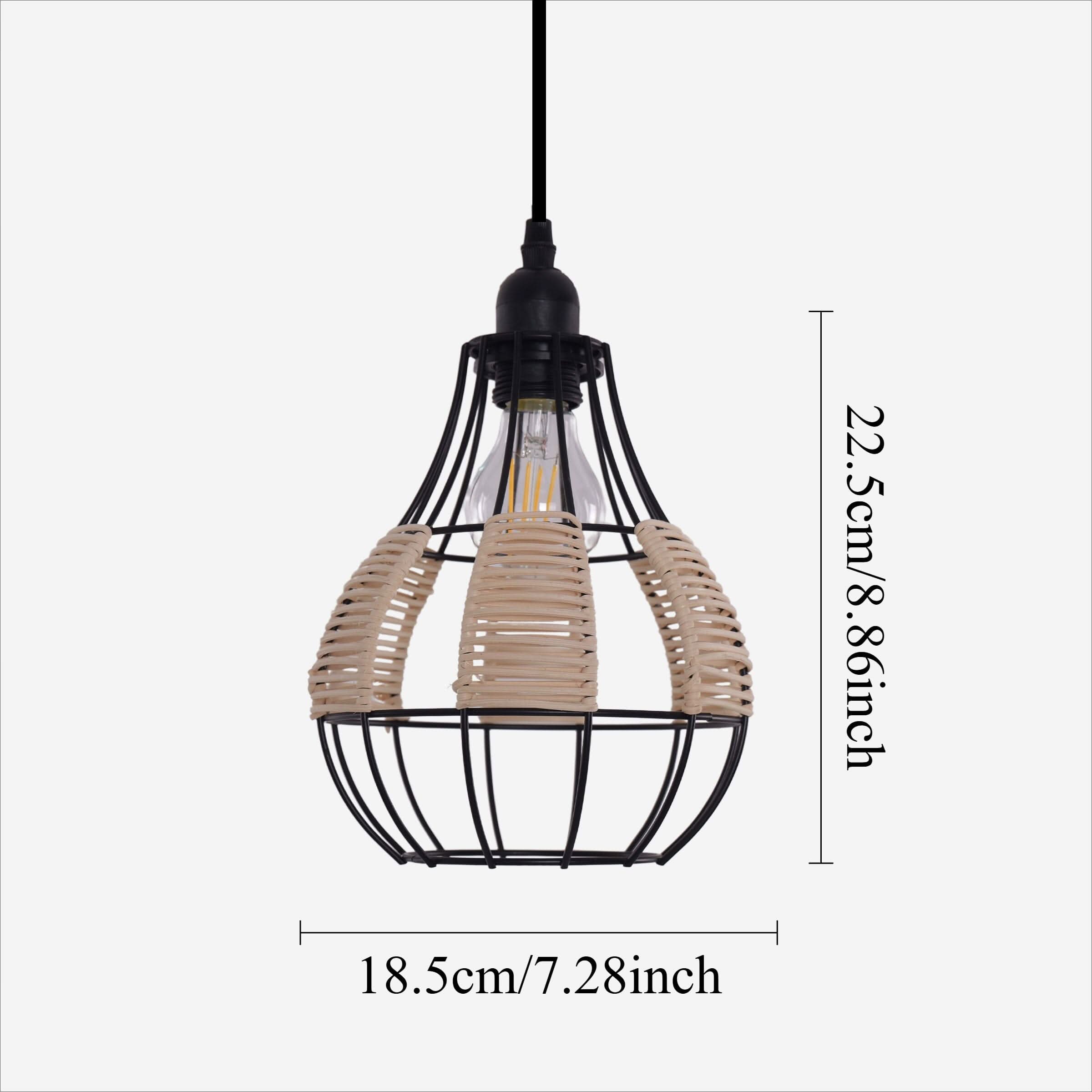 Glyph-Lightsin Basketweave Rattan Pendant Light for Cozy Earthy Elegance