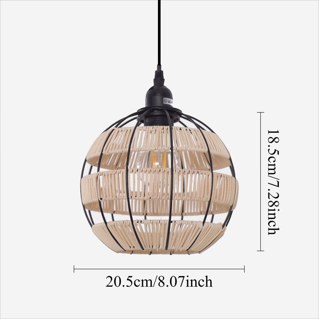 Glyph-Lightsin Woven Sphere Pendant Light for Cozy Natural Elegance