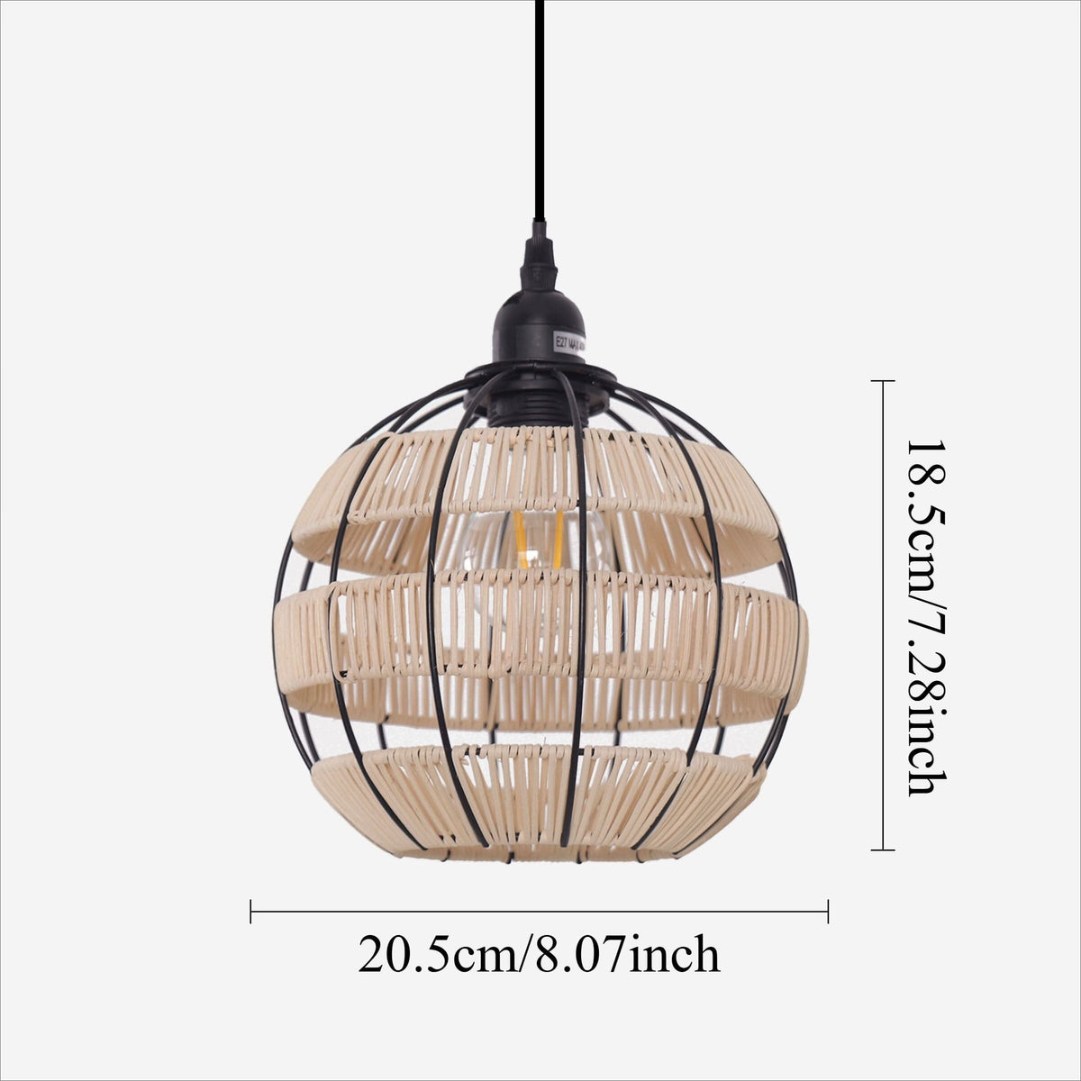 Glyph-Lightsin Woven Sphere Pendant Light for Cozy Natural Elegance