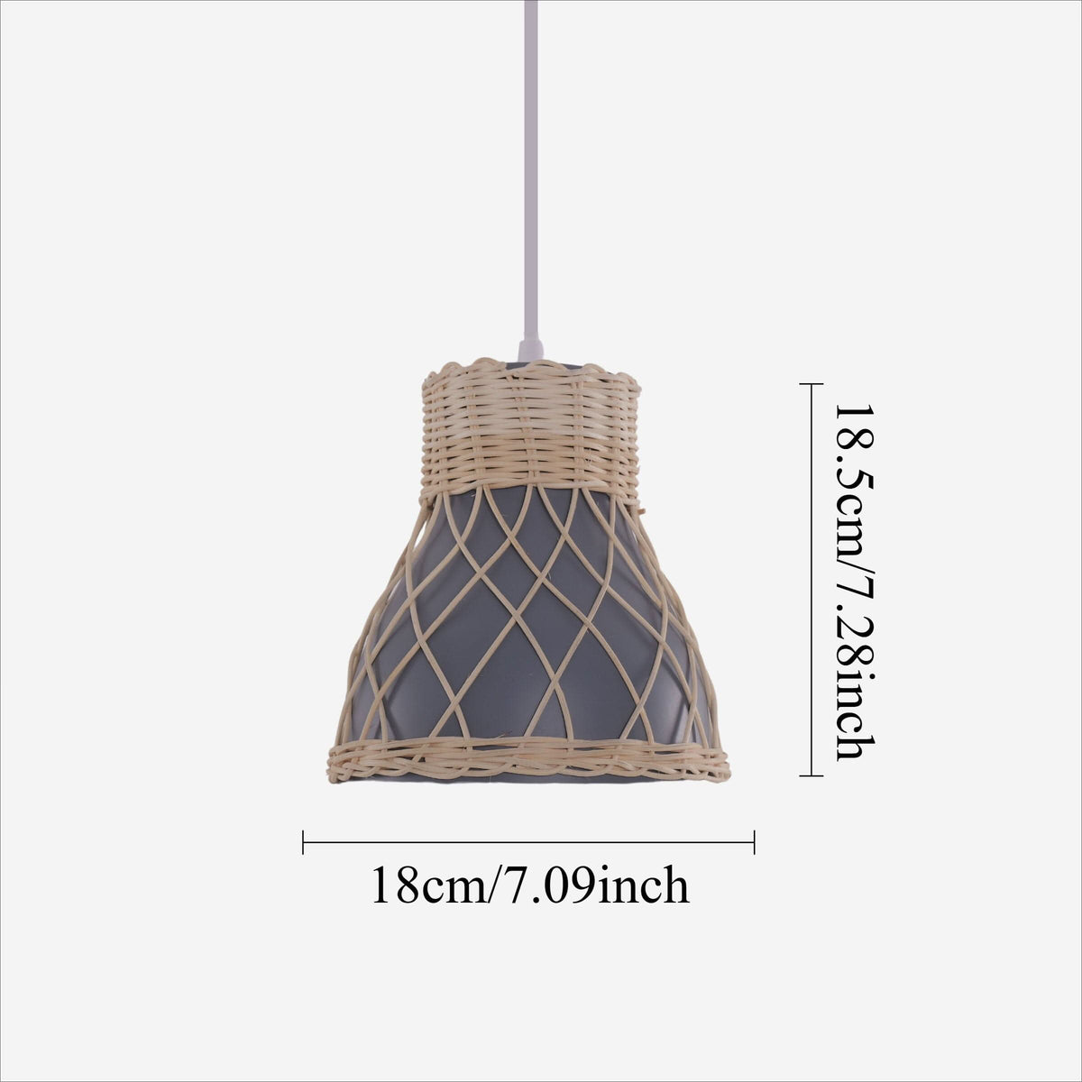Lightsin Modern Rattan Pendant Light Available in Grey, Pink, and White