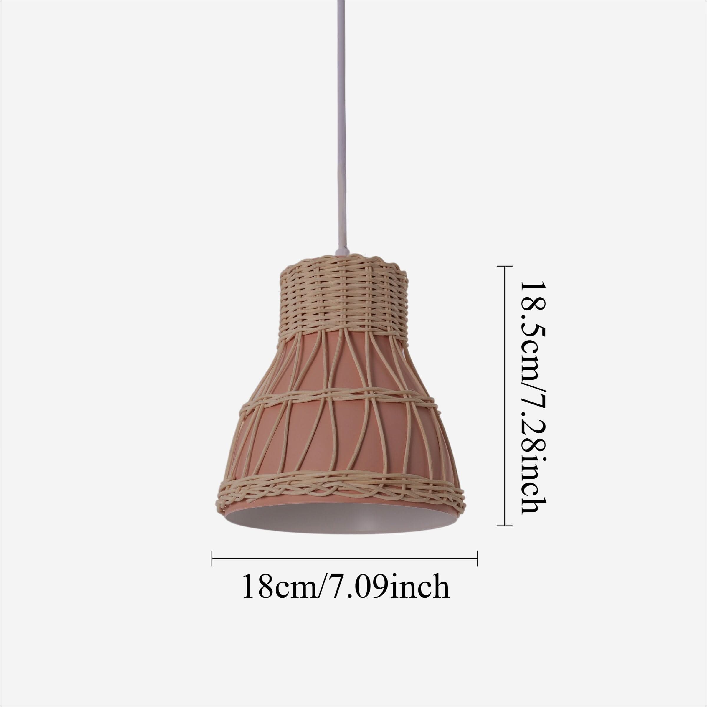 Lightsin Modern Rattan Pendant Light Available in Grey, Pink, and White