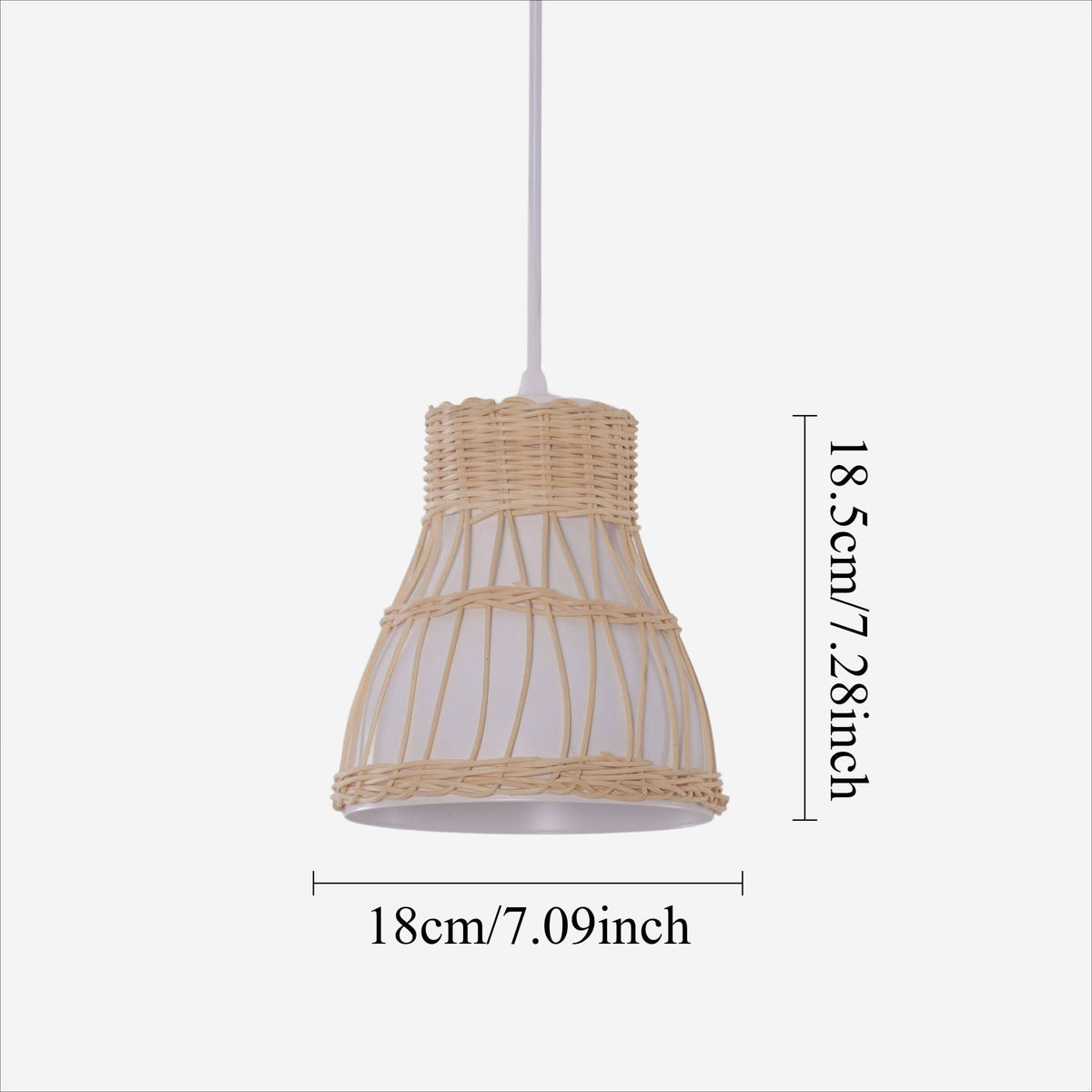Lightsin Modern Rattan Pendant Light Available in Grey, Pink, and White
