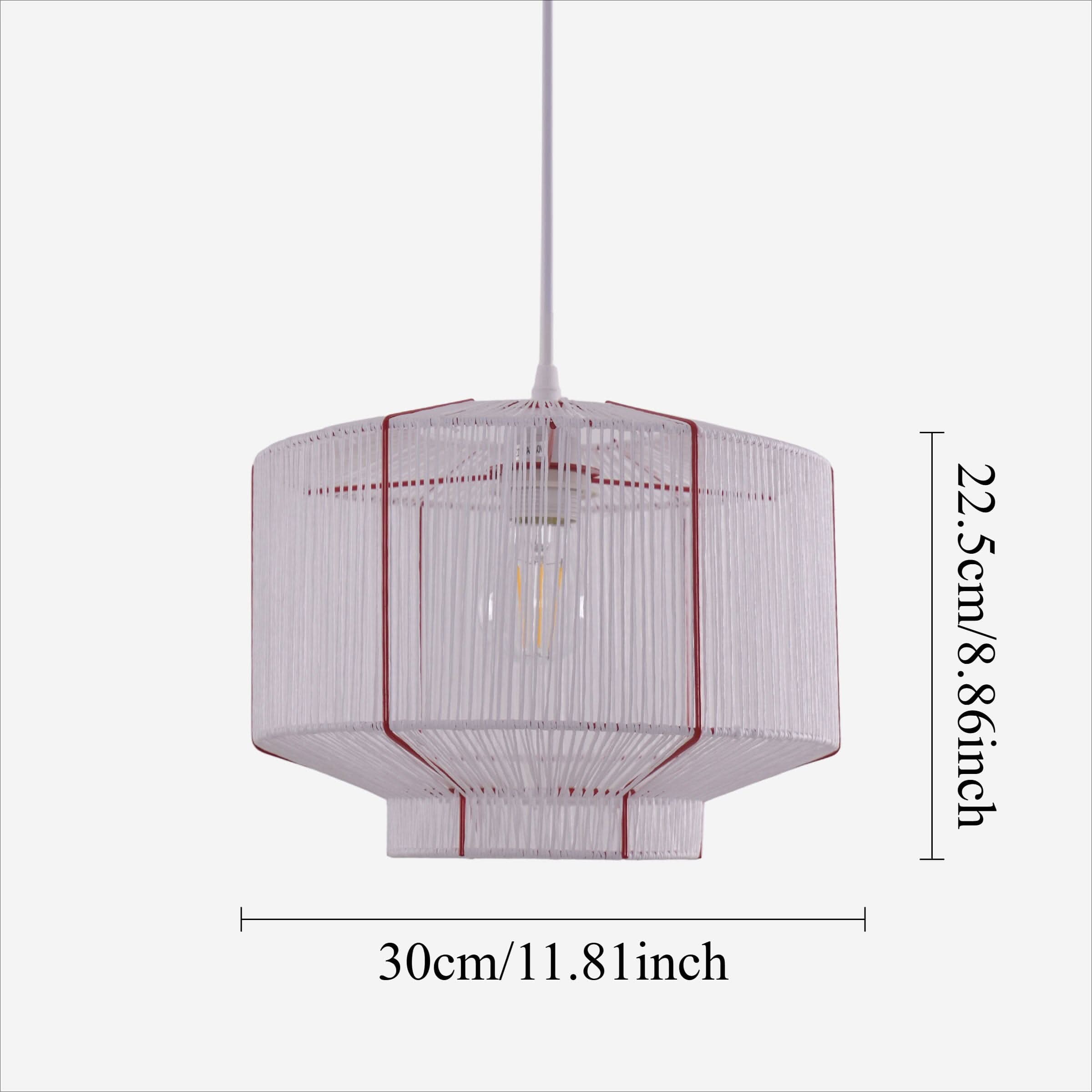 Lightsin Modern Handwoven White Paper Rope Pendant Light for Cozy Interiors