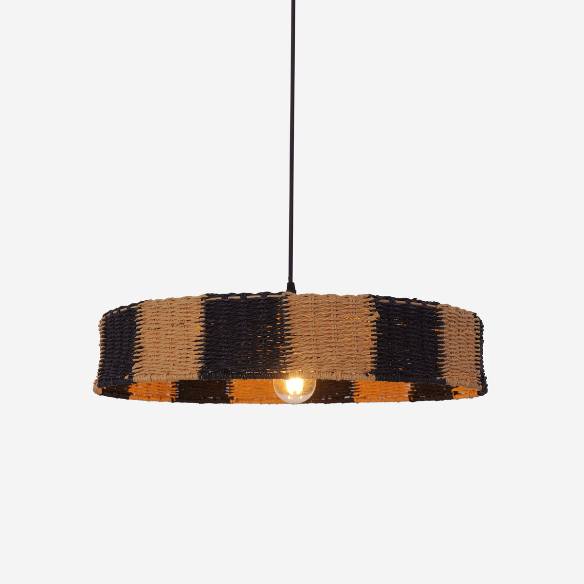 Lightsin Handwoven Paper Rope Pendant Light for a Warm Modern Glow