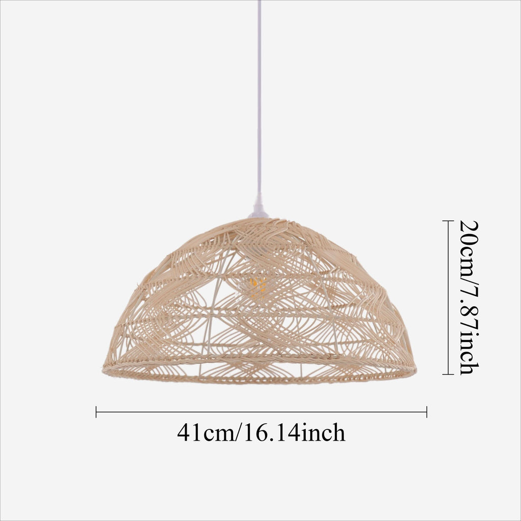 Lightsin Handwoven Rattan Dome Pendant Light for a Warm & Cozy Glow