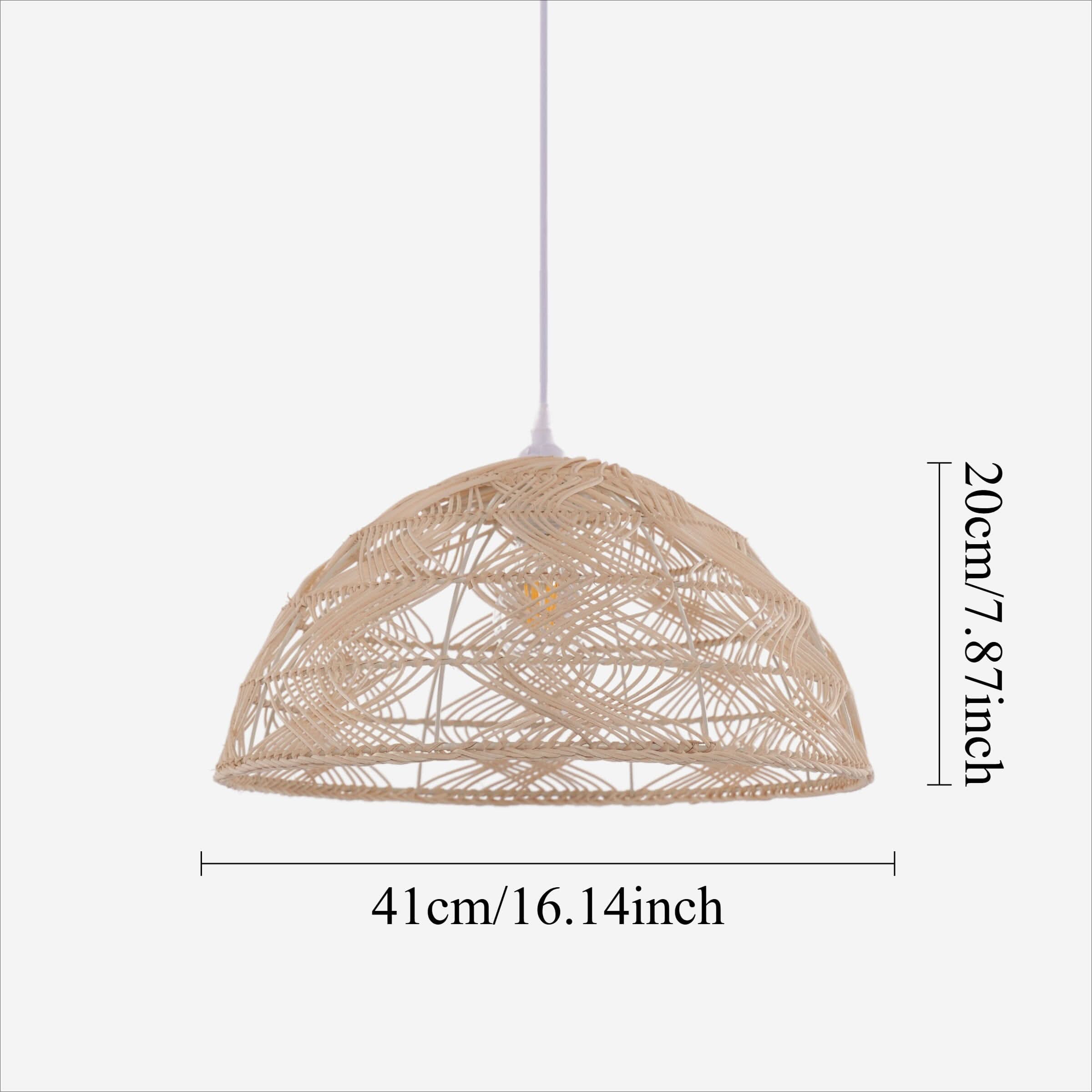 Lightsin Handwoven Rattan Dome Pendant Light for a Warm & Cozy Glow