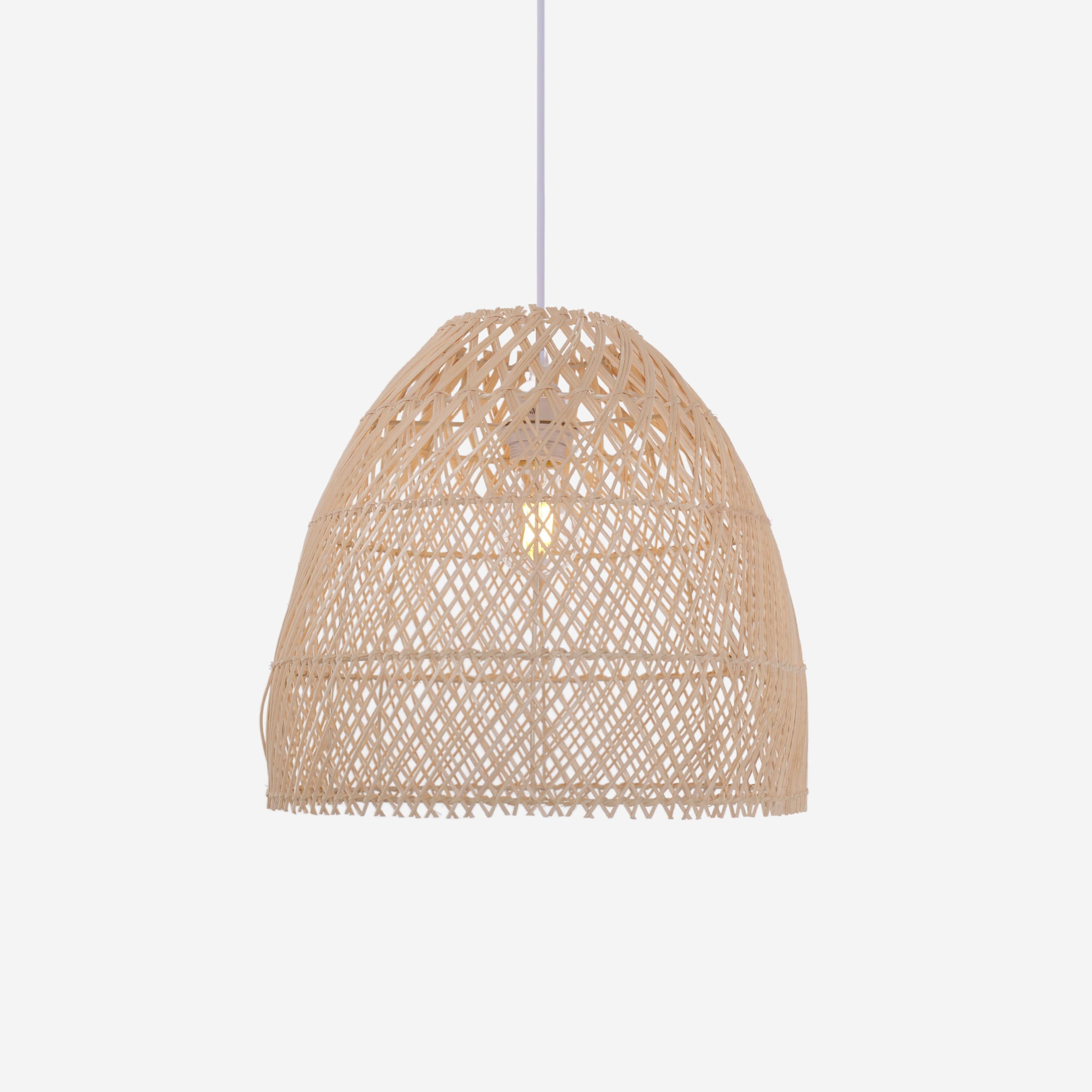 Lightsin TerraBell Dome Shaped Rattan Hanging Light