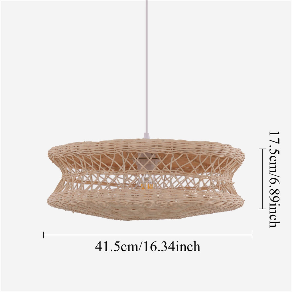 Lightsin Bohemian Wicker Hanging Lamp with Layered Woven Structure