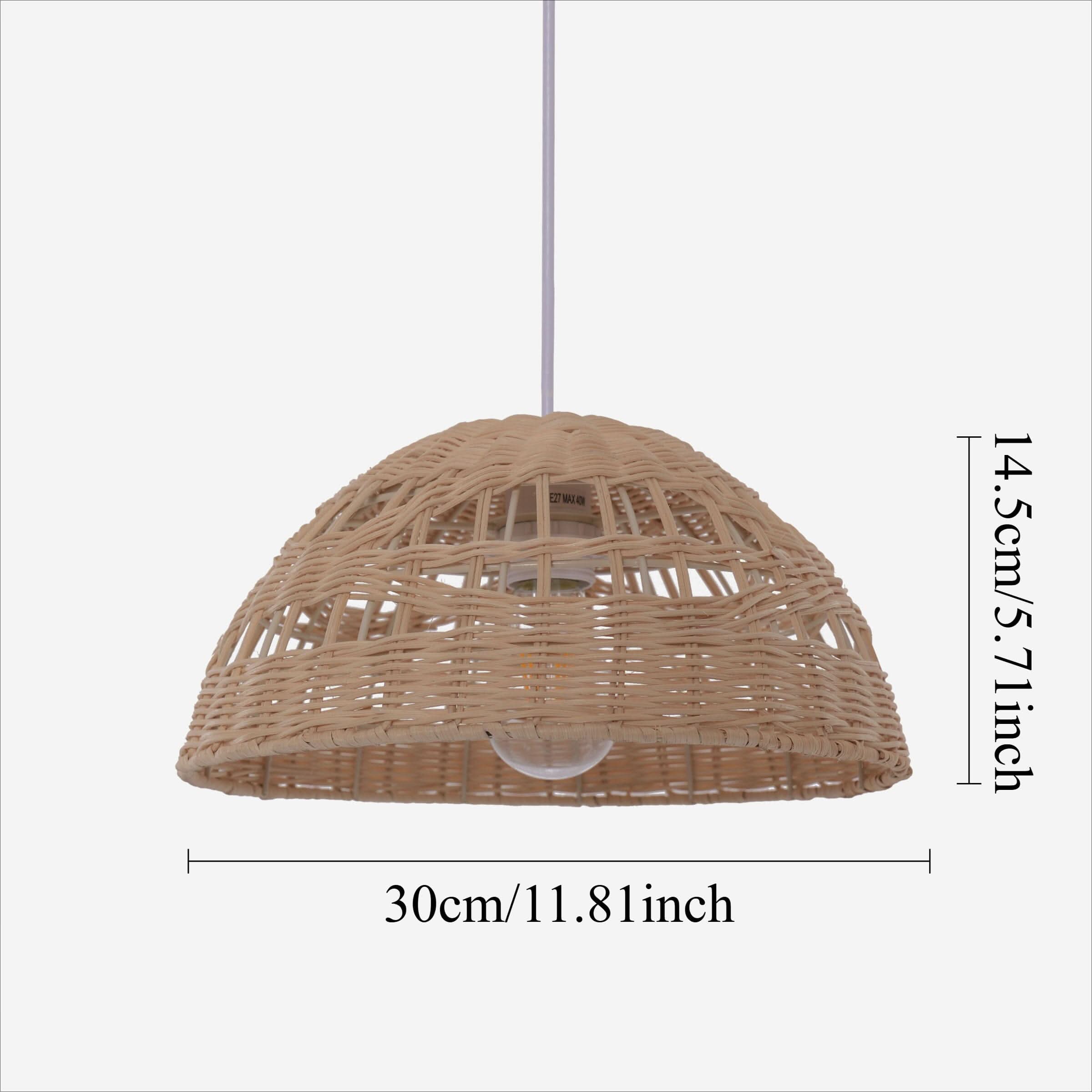 Lightsin Eco-Friendly Dome-Shaped Rattan Pendant Light for Home Decor