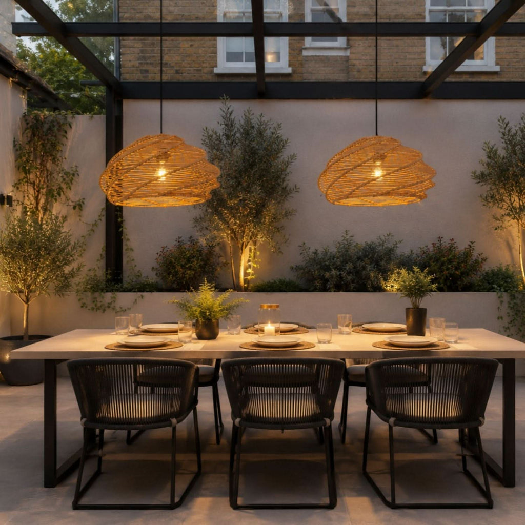 Lightsin Spiral Woven Paper Rope Pendant Light for Kitchen Island & Dining Room