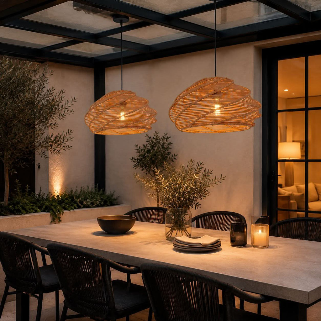 Lightsin Spiral Woven Paper Rope Pendant Light for Kitchen Island & Dining Room