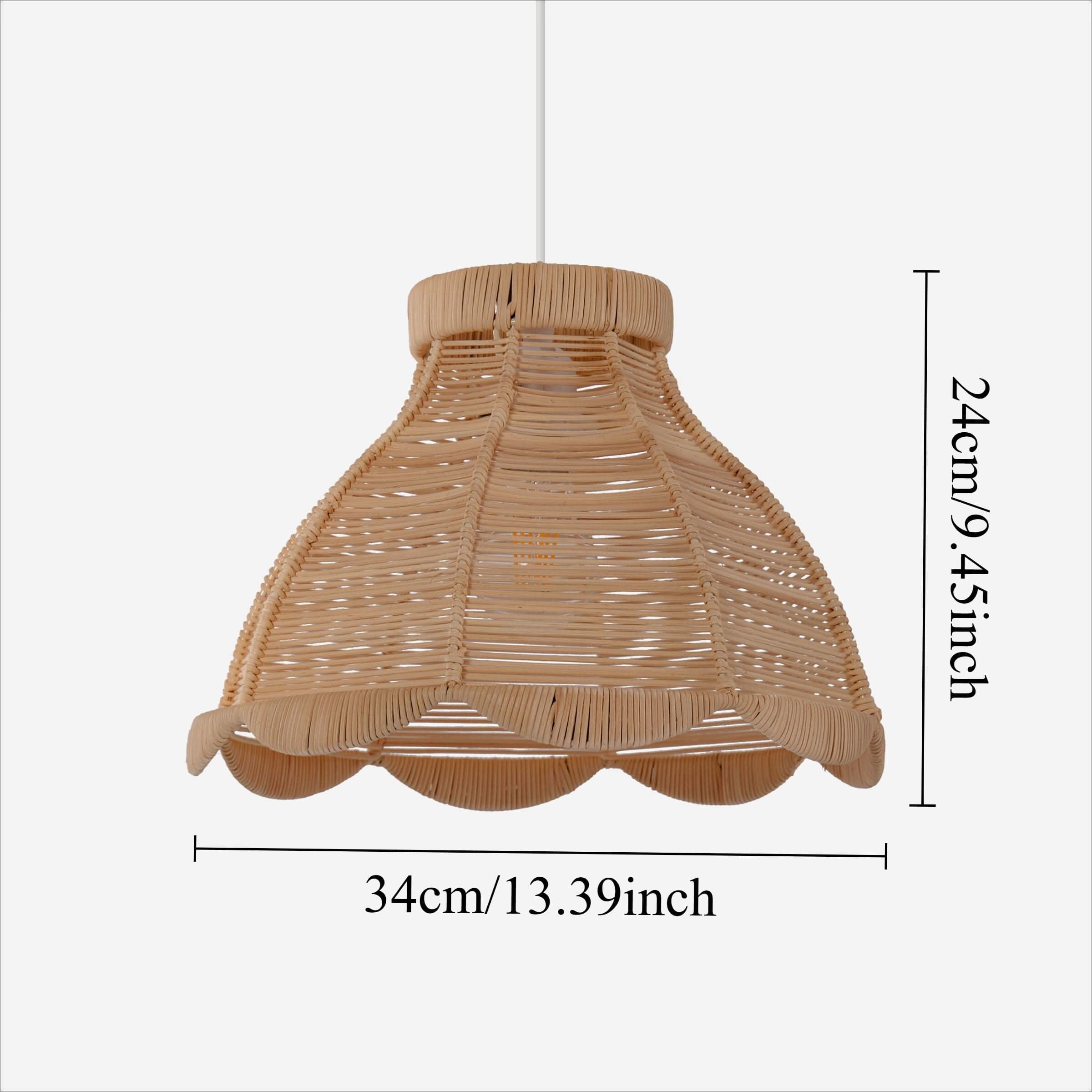 Lightsin Japanese-Inspired Petal Bloom Rattan Woven Pendant Light
