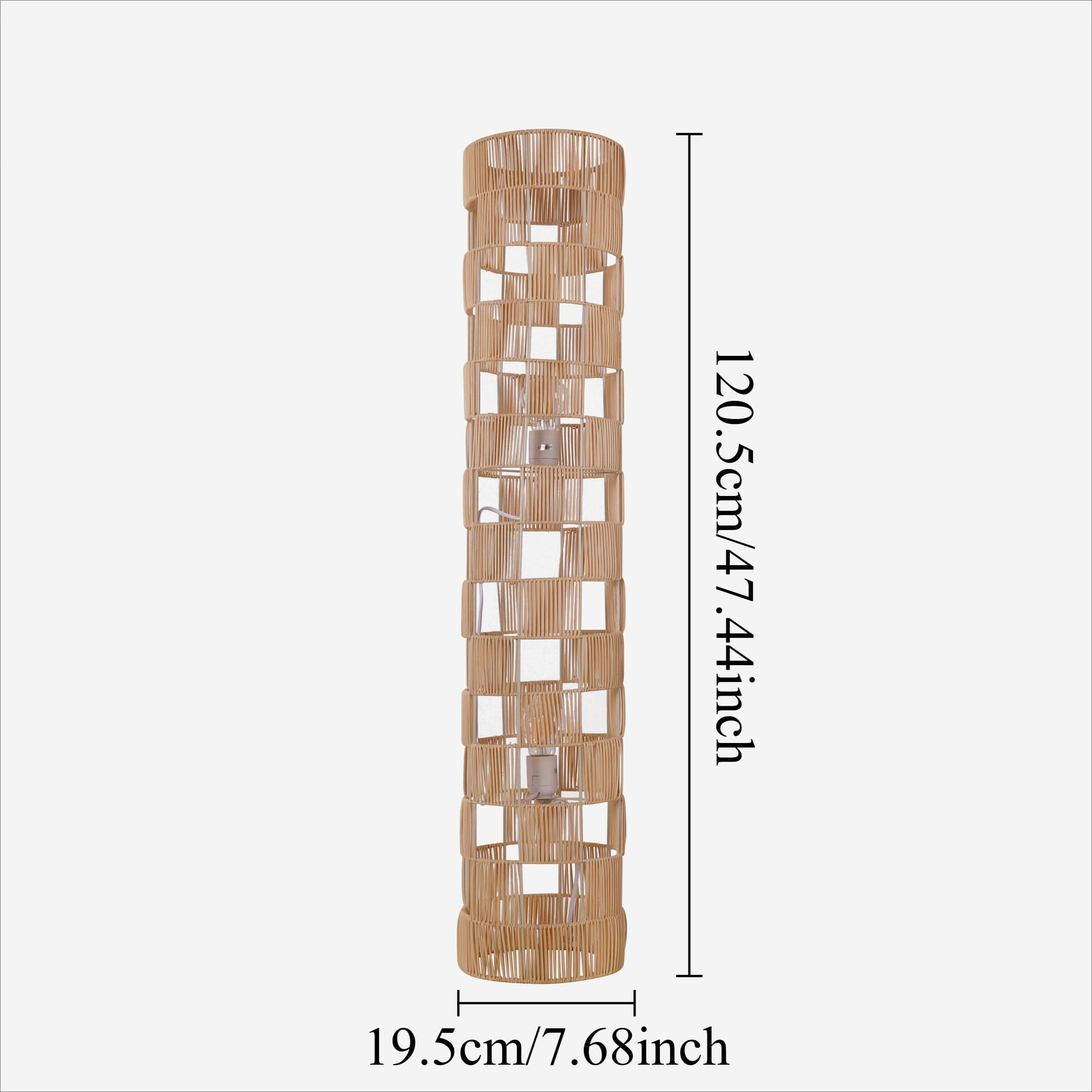 Lightsin Minimalist Square Hollow Rattan Floor Lamp