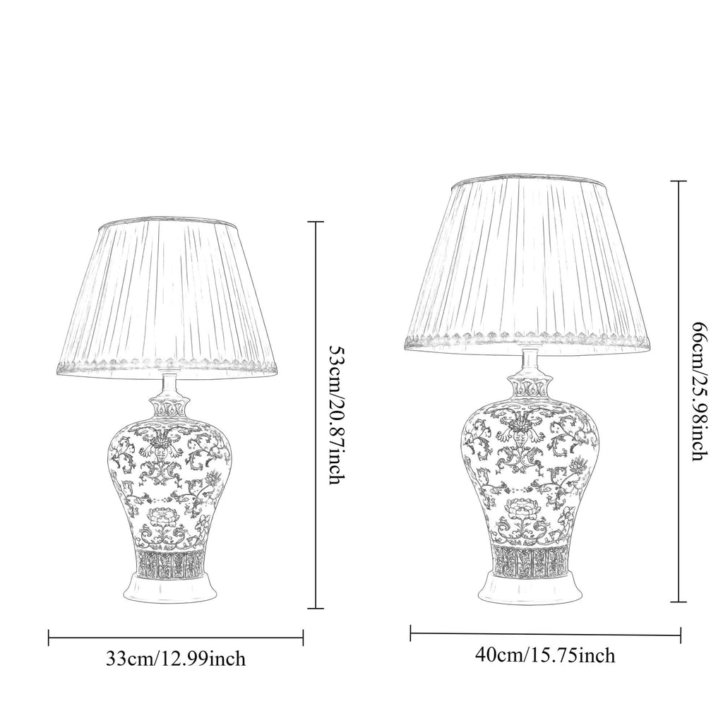 Lightsin Vibrant Ceramic Table Lamps for Living Room – Handcrafted Design with Warm Fabric Shade