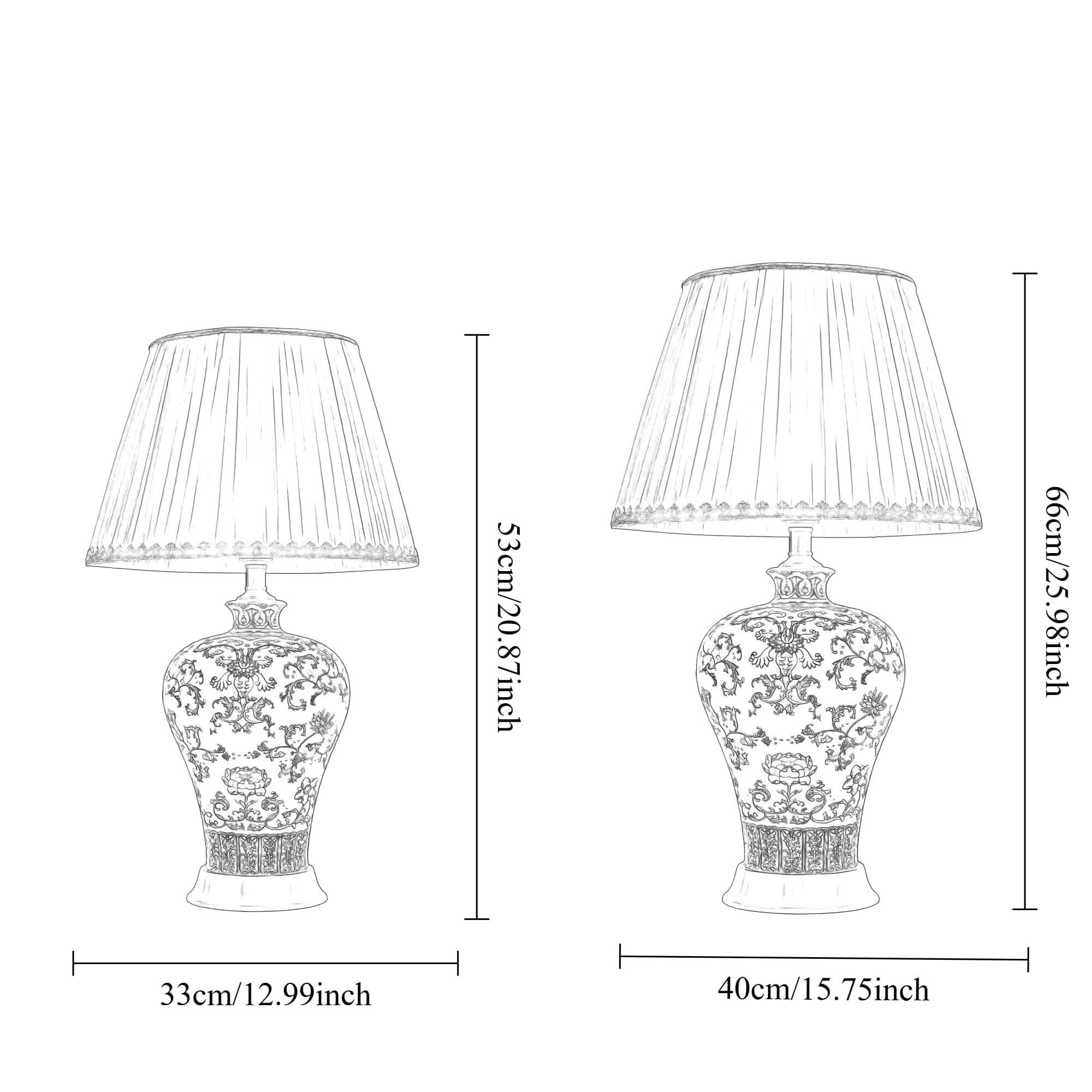 Lightsin Vibrant Ceramic Table Lamps for Living Room – Handcrafted Design with Warm Fabric Shade
