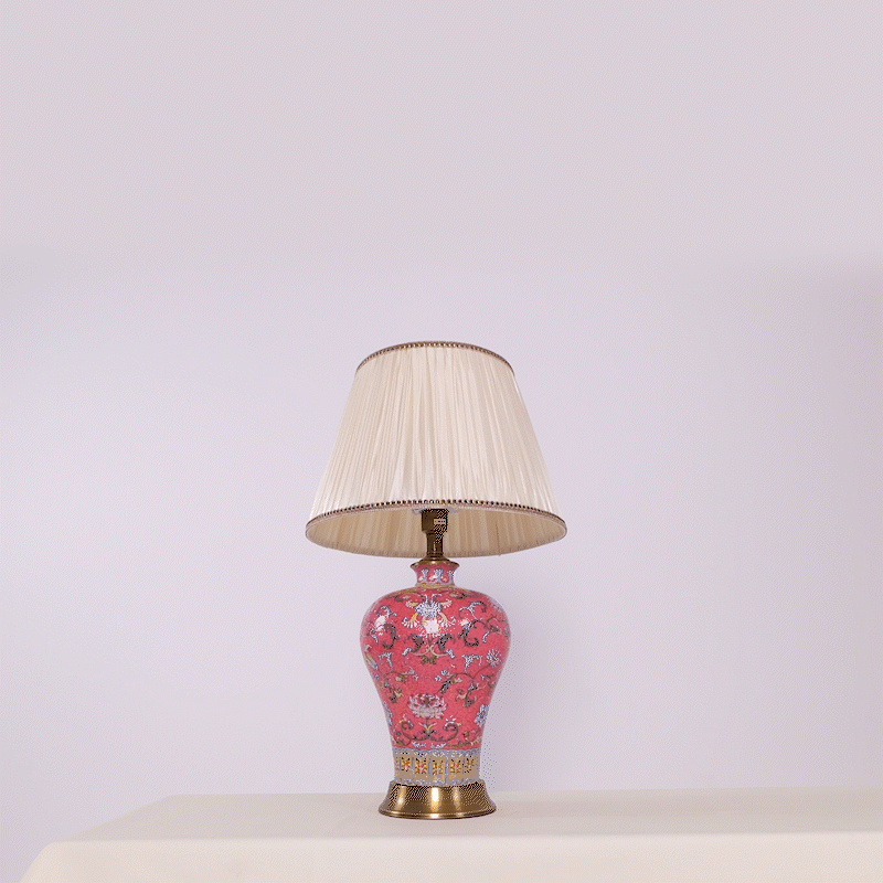 Lightsin Vibrant Ceramic Table Lamps for Living Room – Handcrafted Design with Warm Fabric Shade