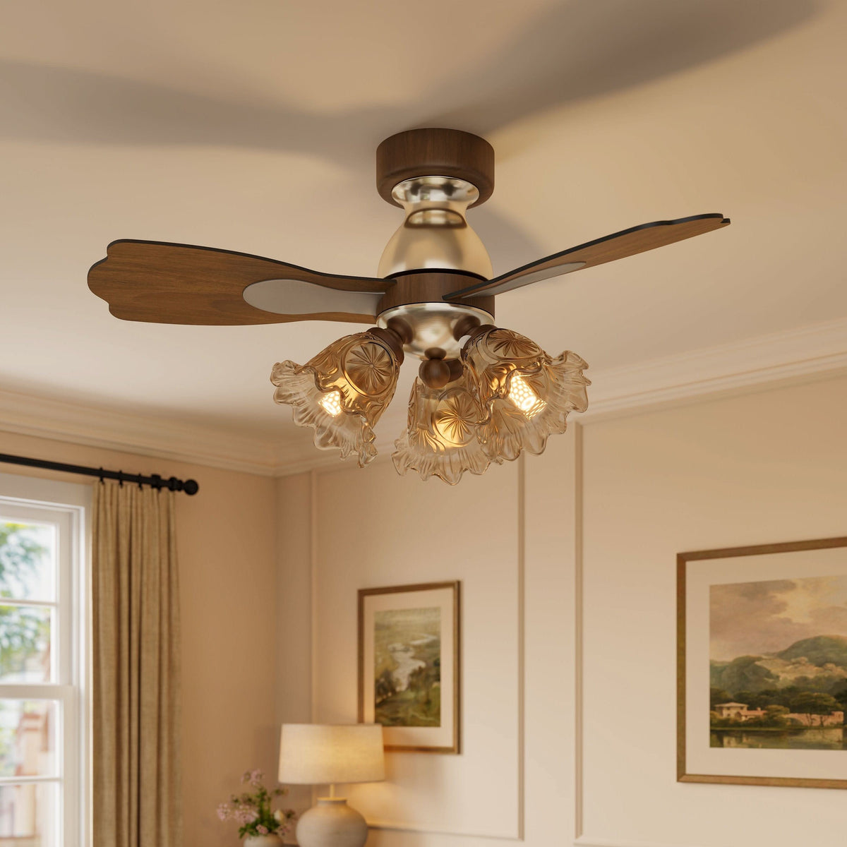 Lightsin 36 Inch Ceiling Fan with Reversible Motor and Timer