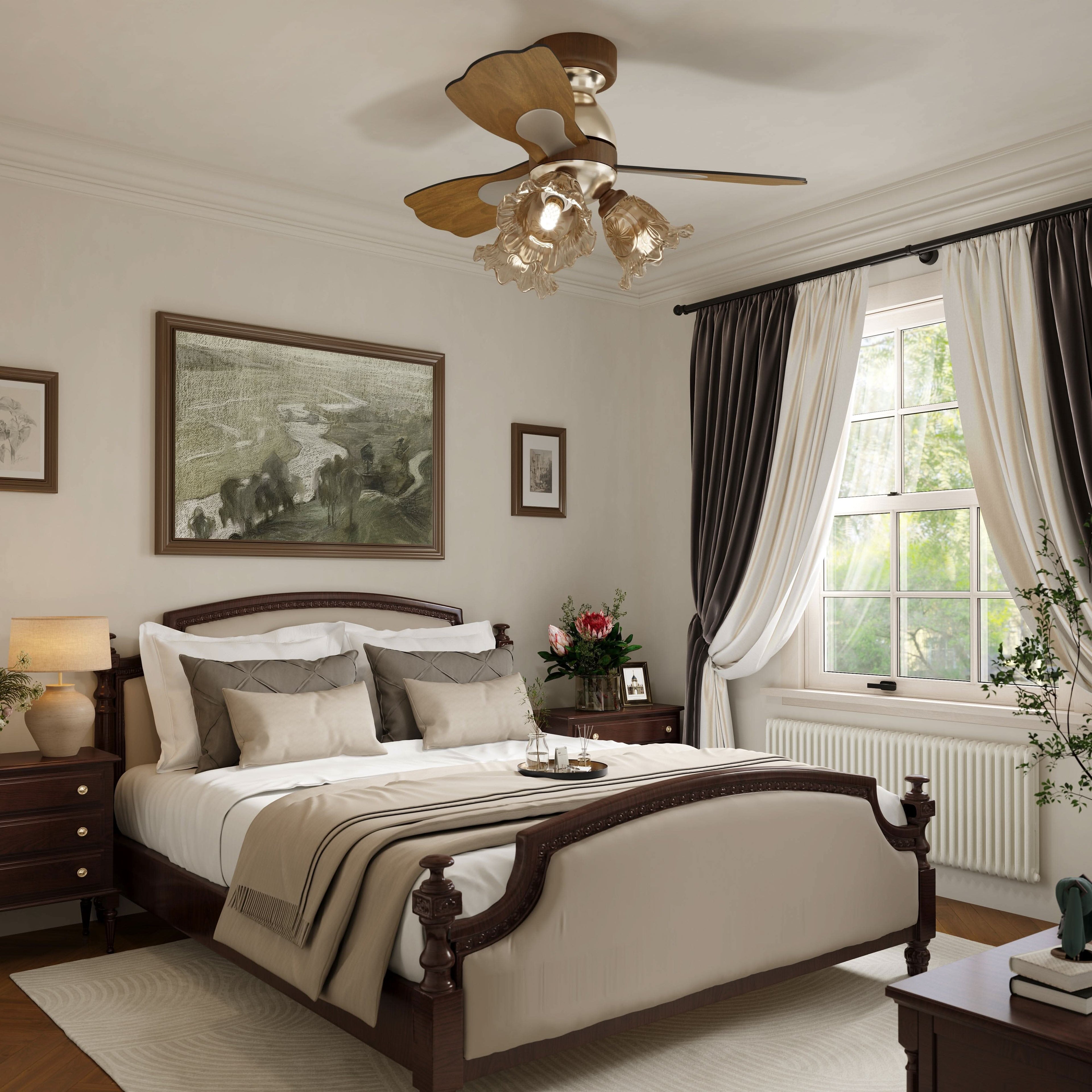Lightsin 36 Inch Ceiling Fan with Reversible Motor and Timer