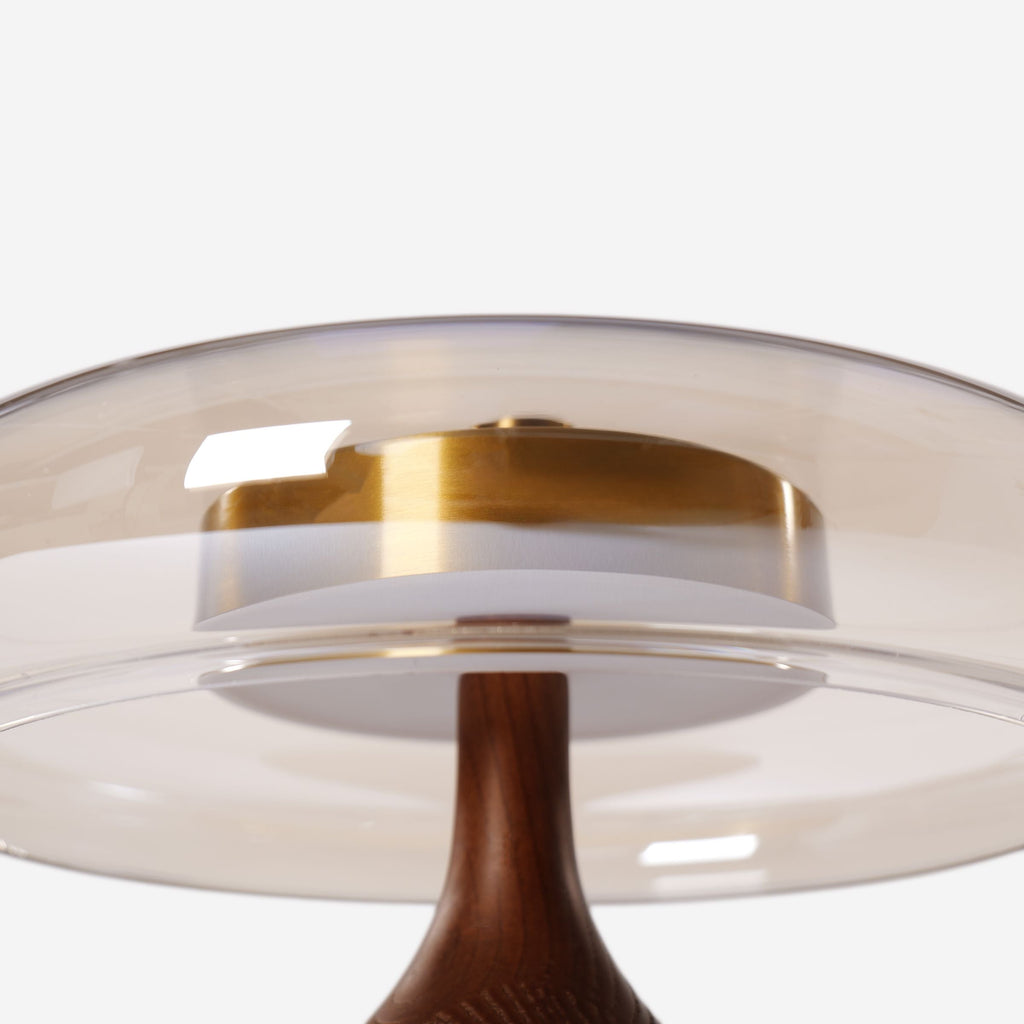 Ash Wood Glass Table Lamp