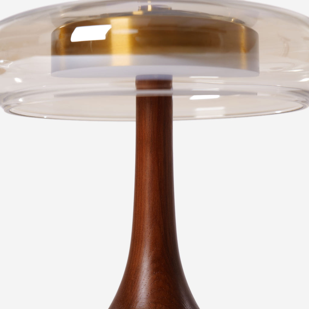 Ash Wood Glass Table Lamp